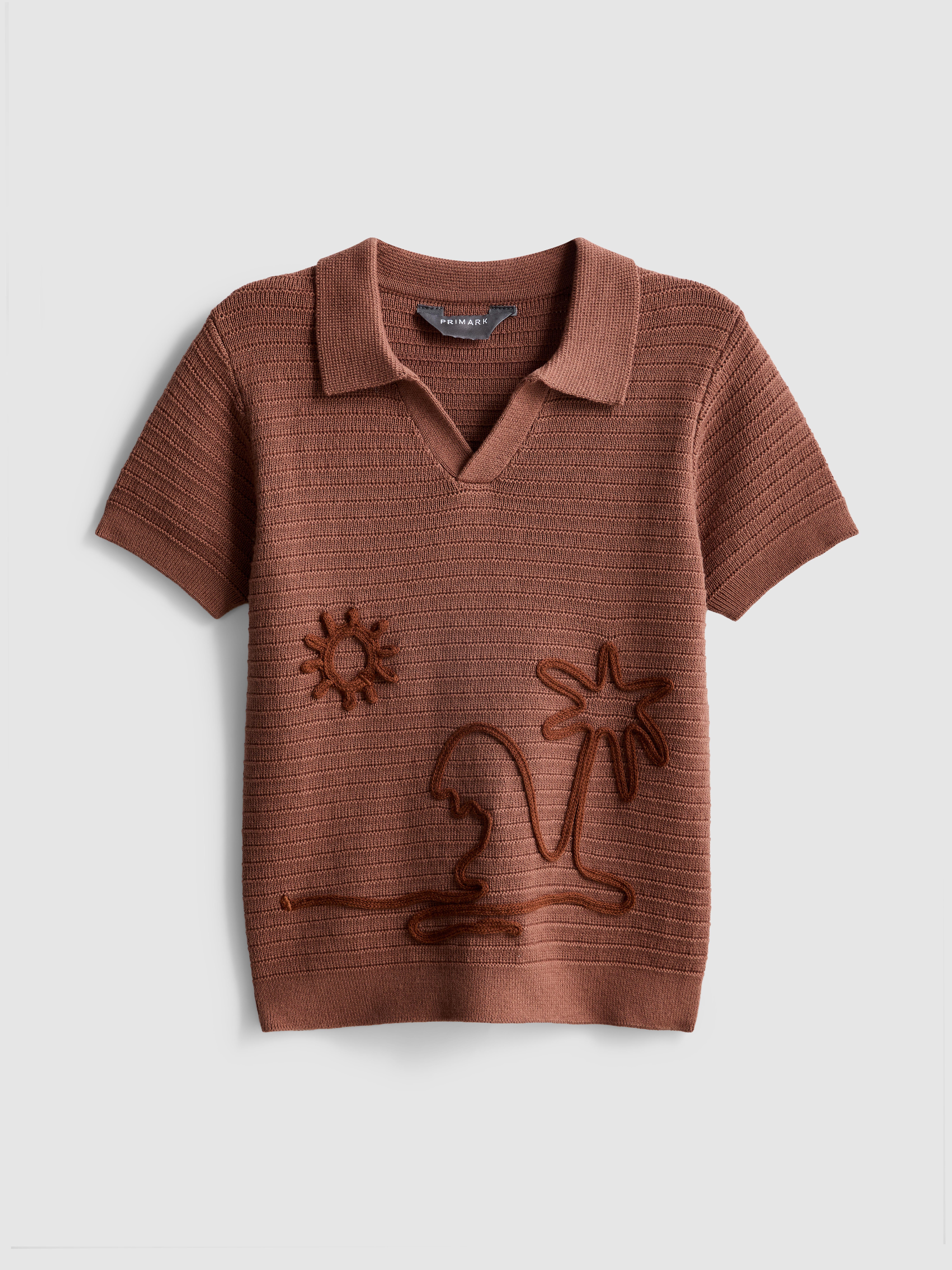 1,5-8 jr | Gebreid poloshirt met palmboomprint