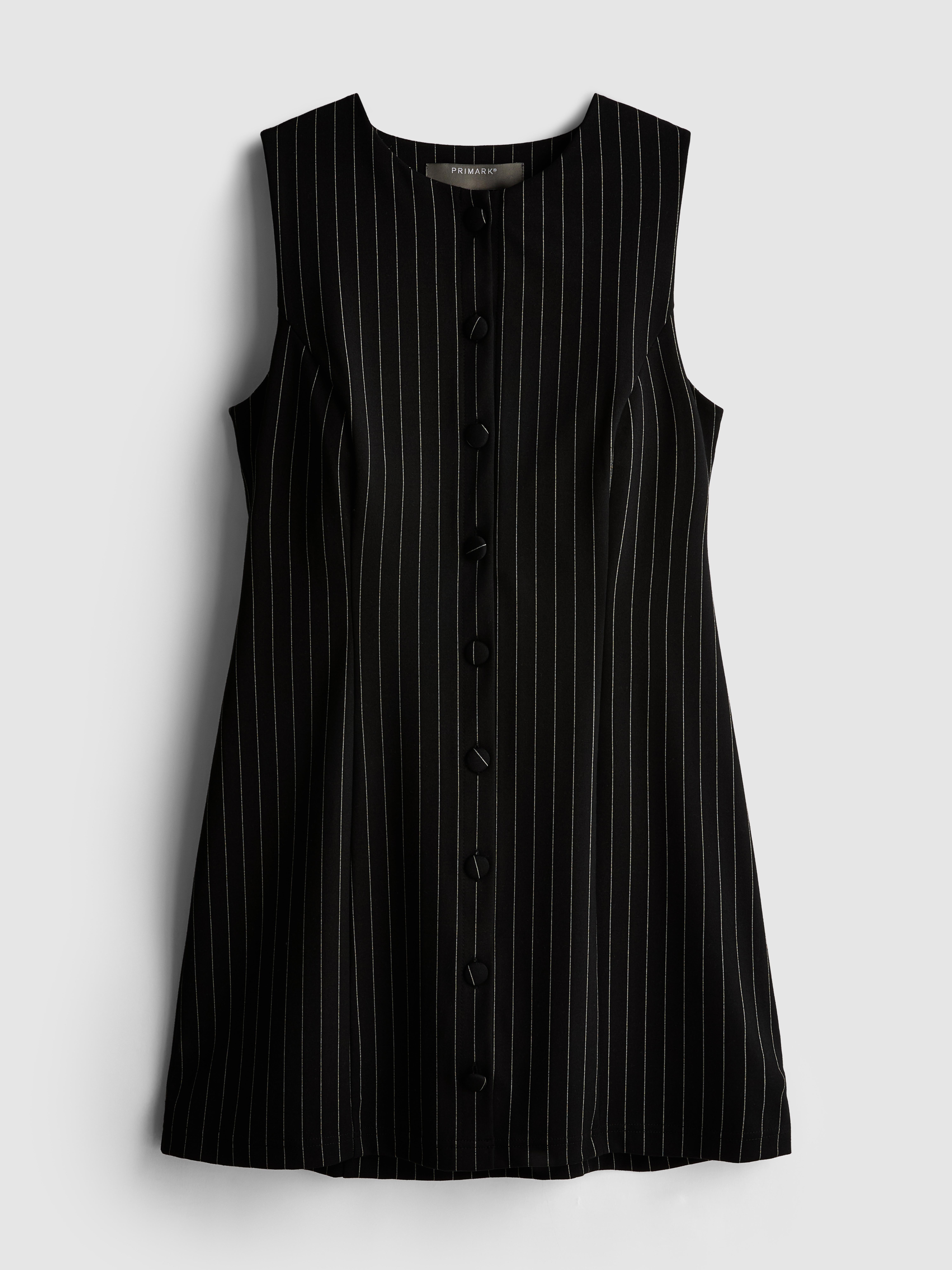 Women's Black Pinstripe Mini Shift Dress