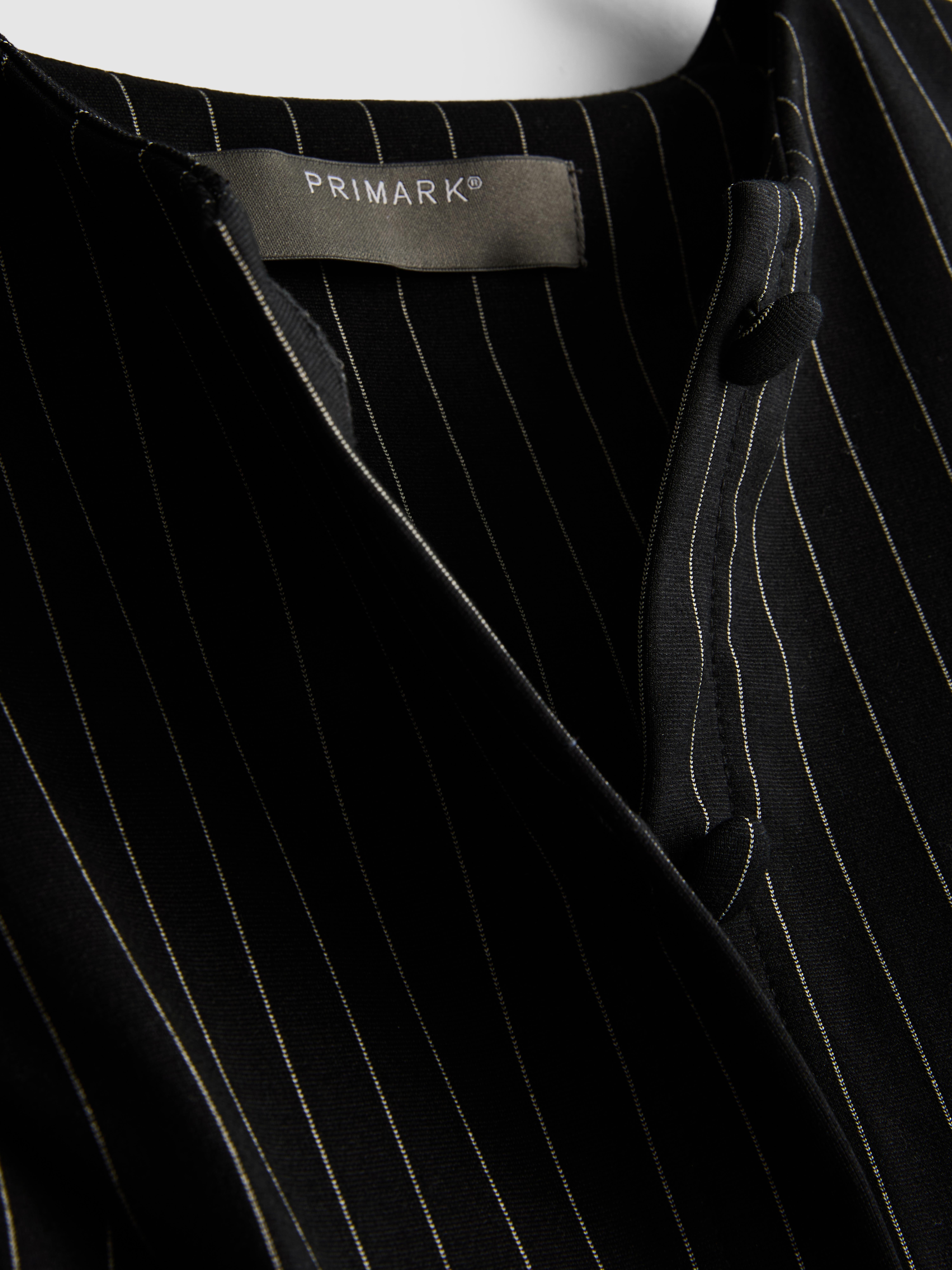 Women's Black Pinstripe Mini Shift Dress