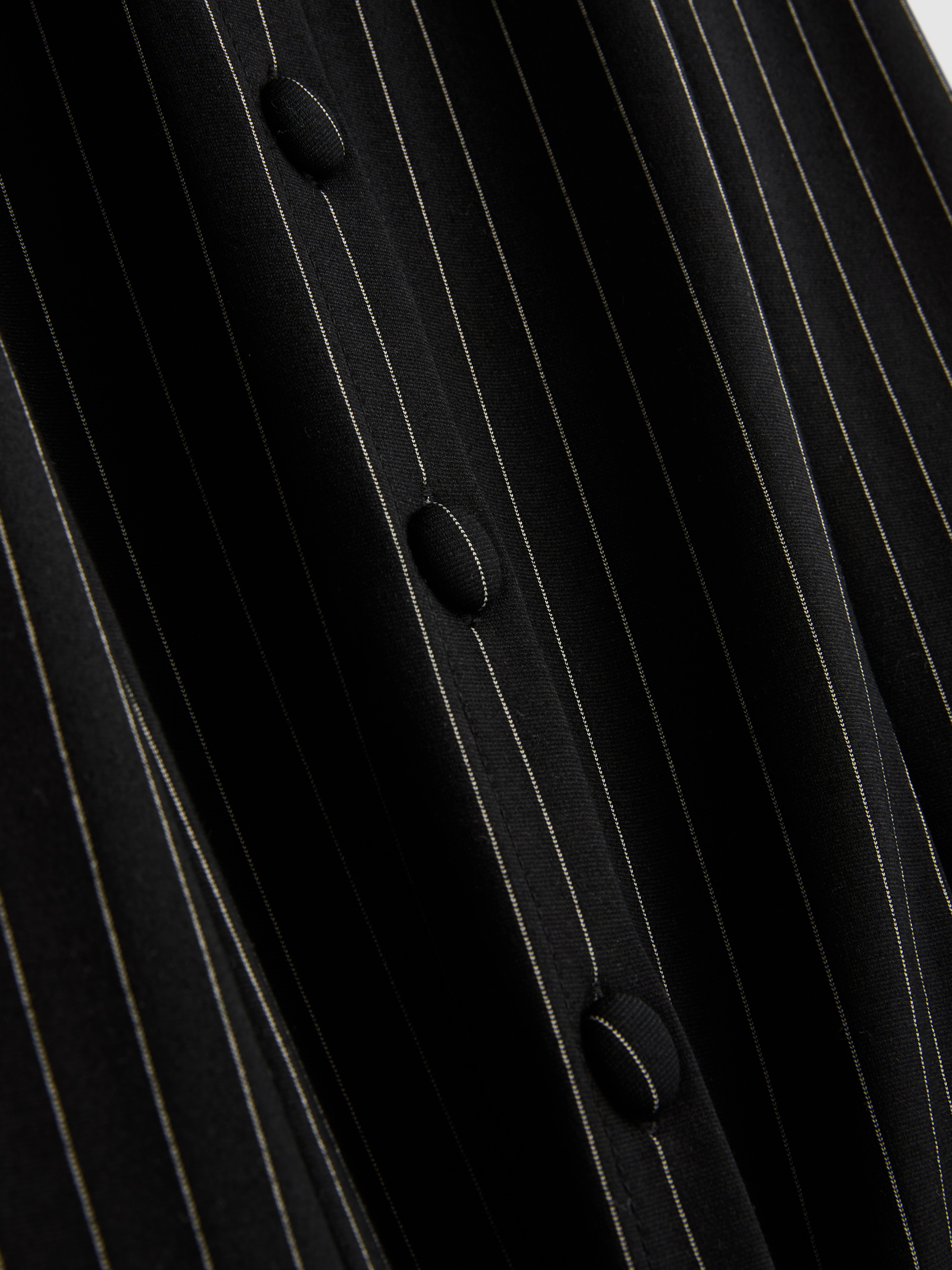 Women's Black Pinstripe Mini Shift Dress