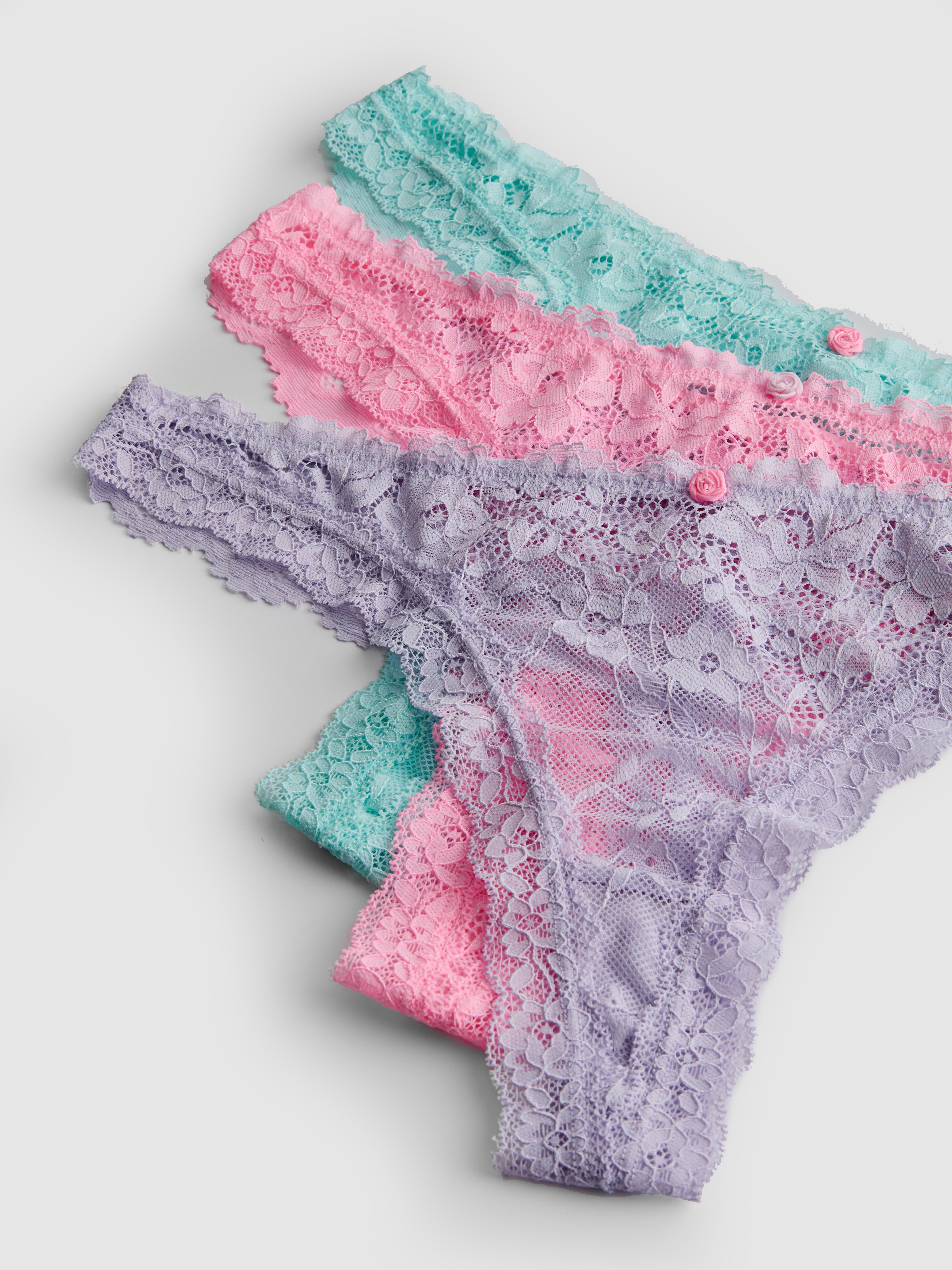 Lot de 3 strings en dentelle