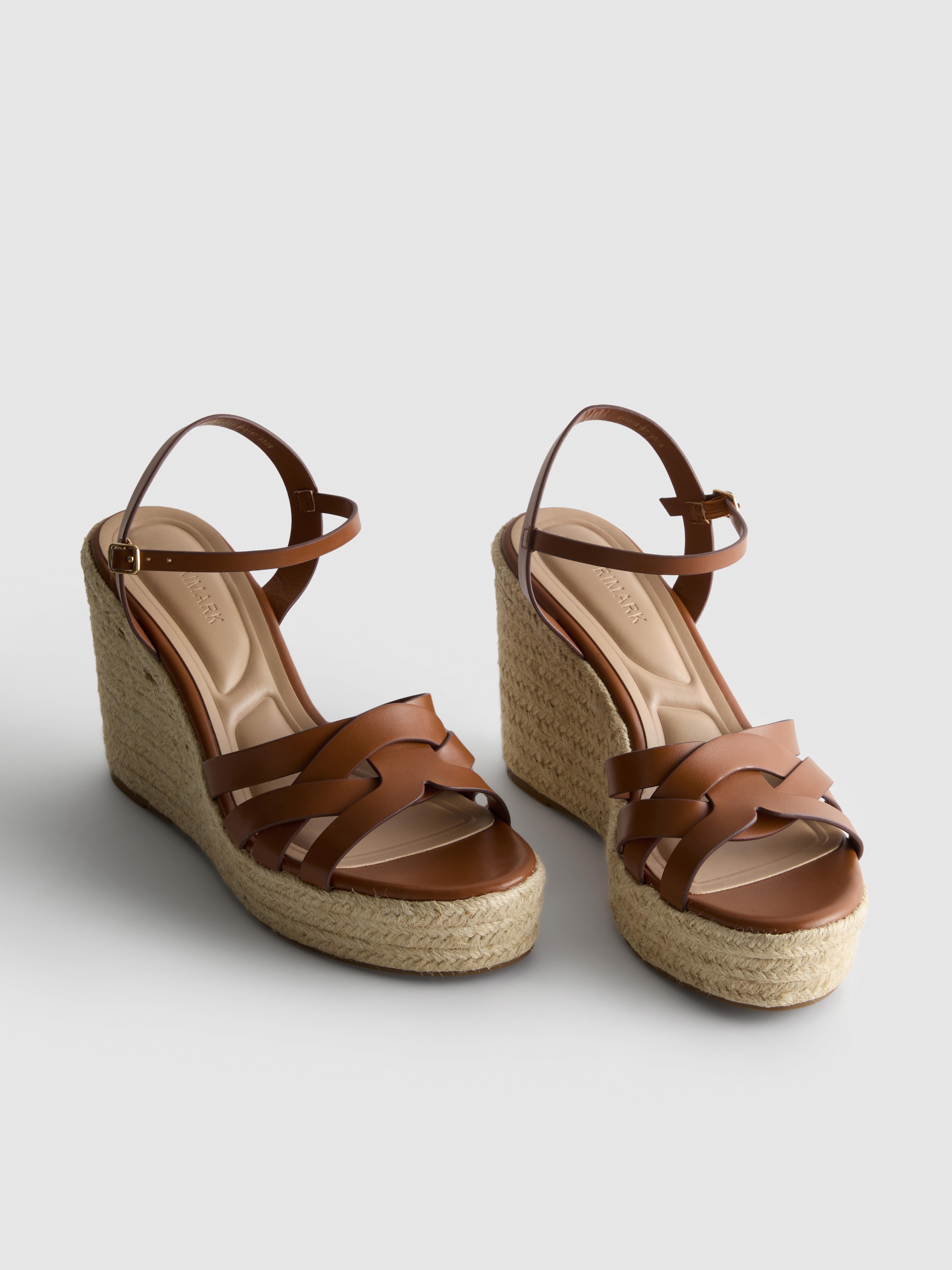 Women's Tan Espadrille Wedge Sandals