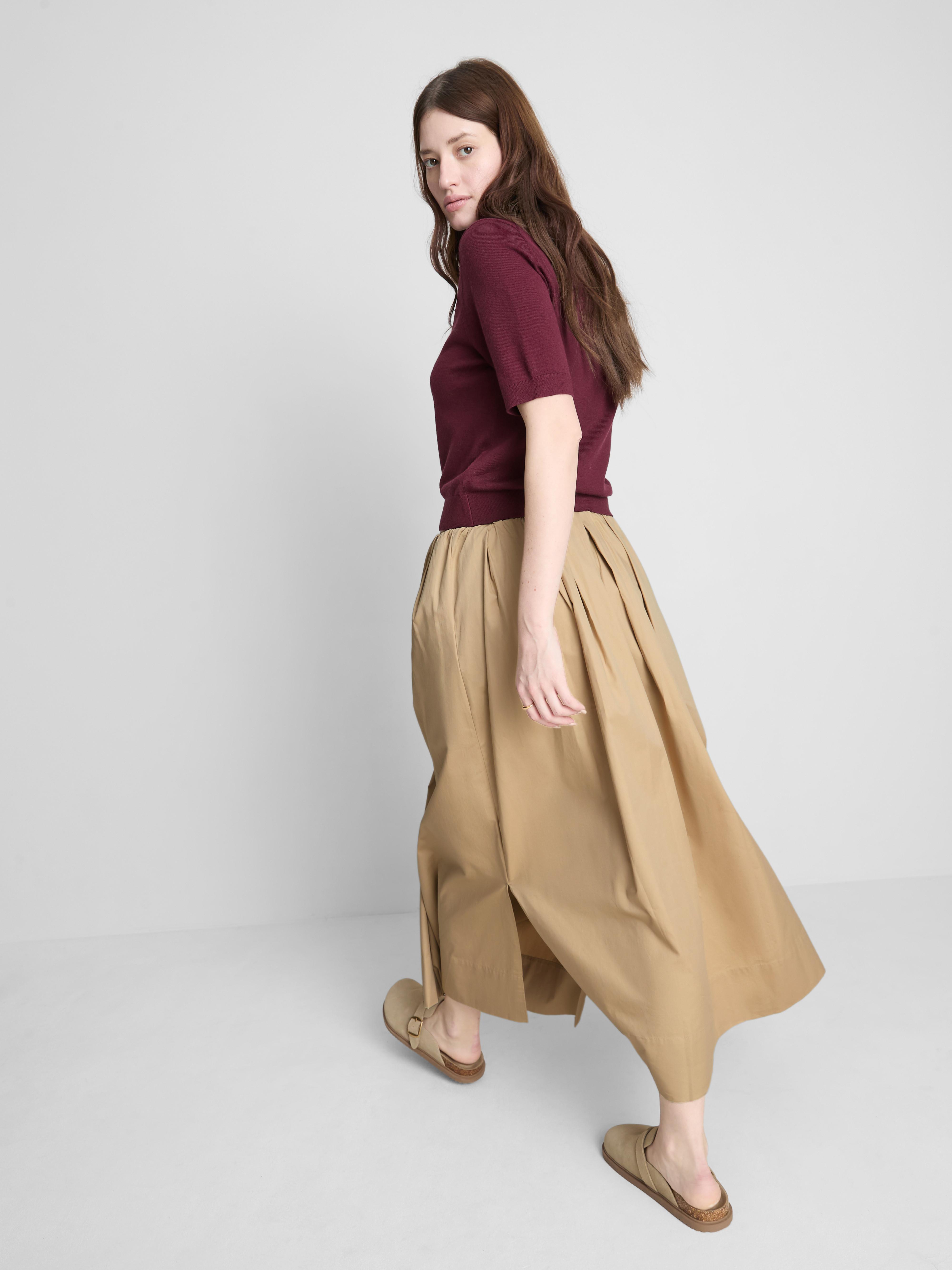 The Edit Circle Cotton Midi Skirt