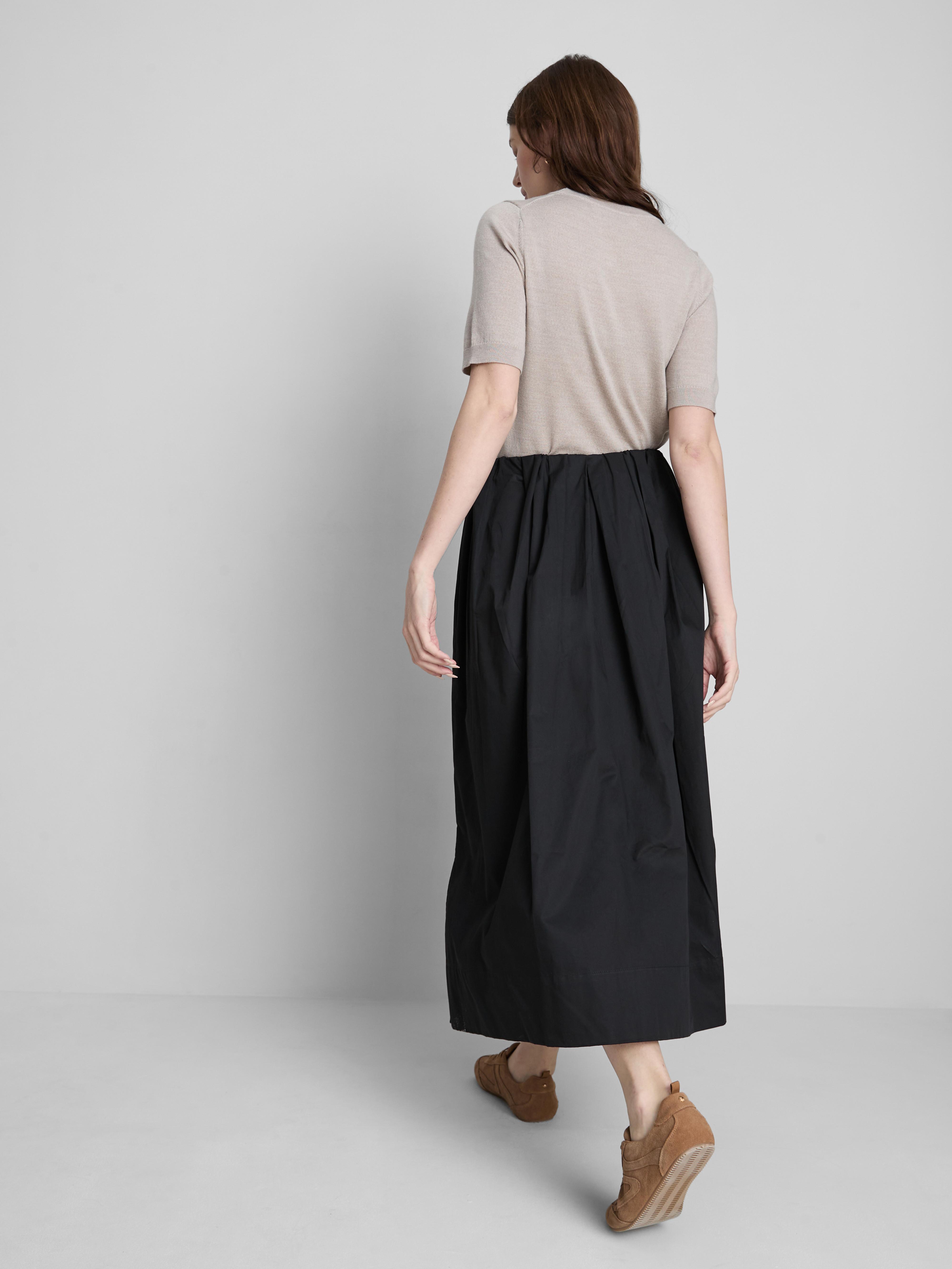 Women's Black The Edit Circle Cotton Midi Skirt