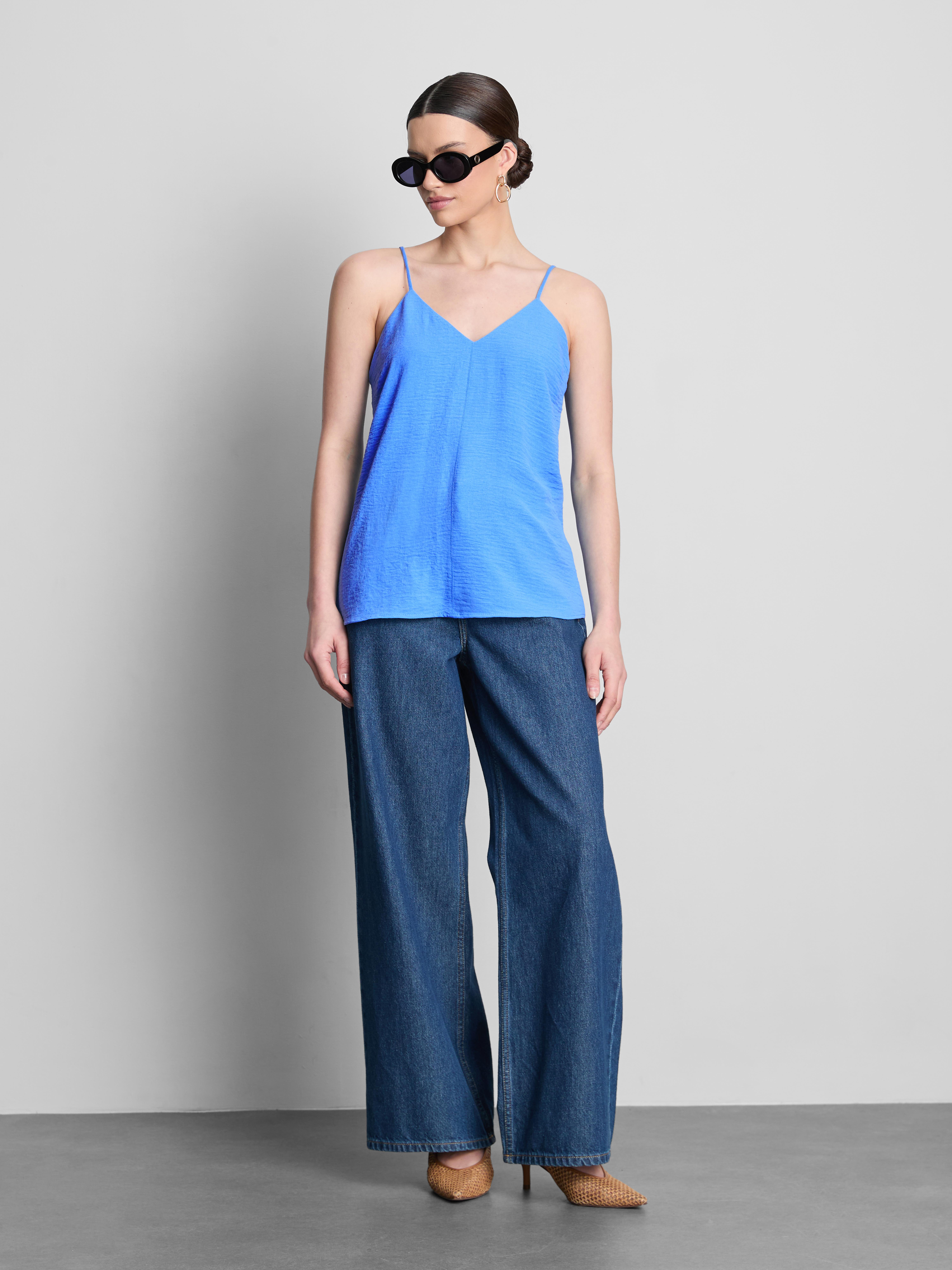 Textured Airflow Cami Top Blue