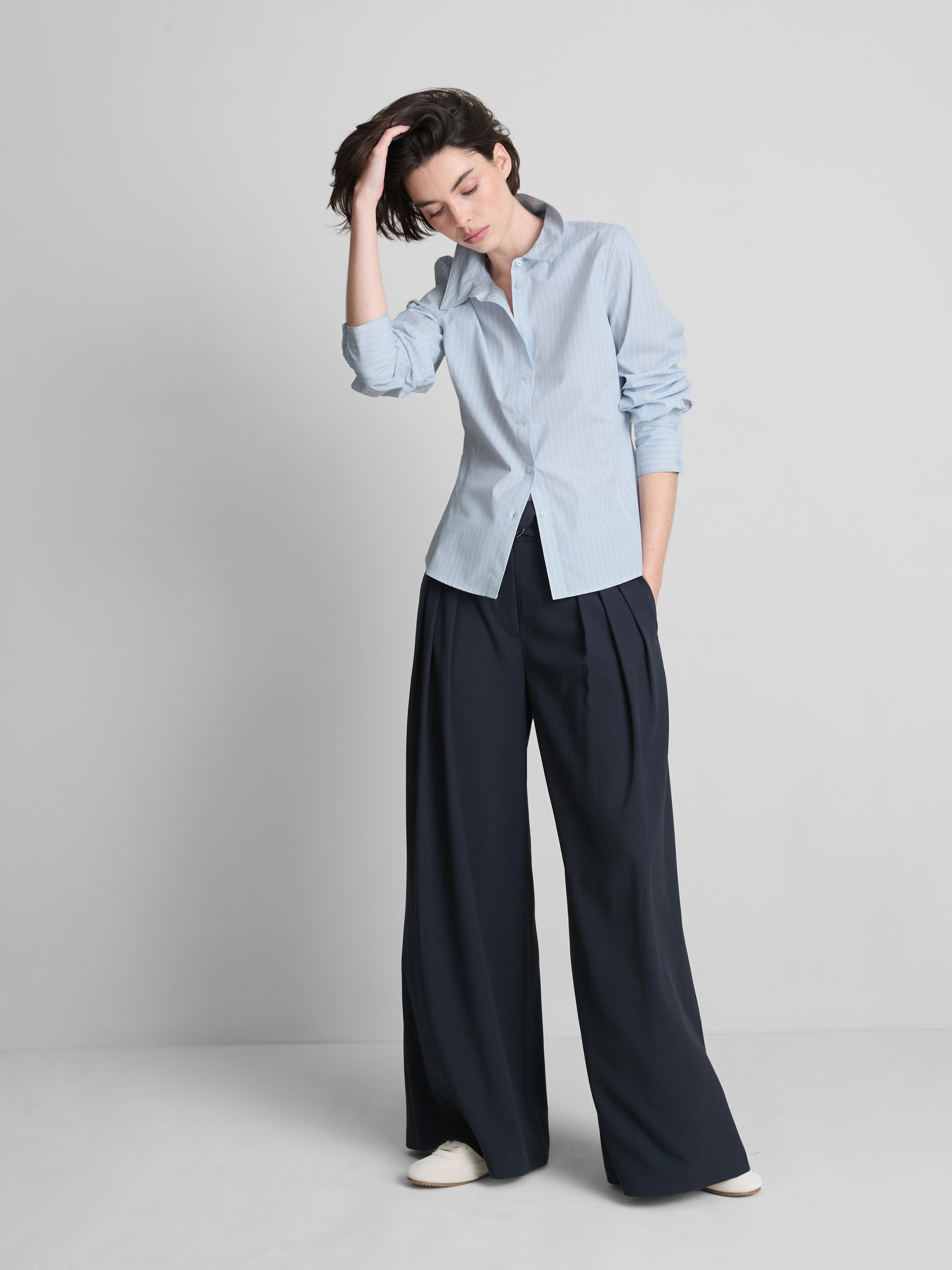 Long Sleeve Workwear Shirt Mid Blue