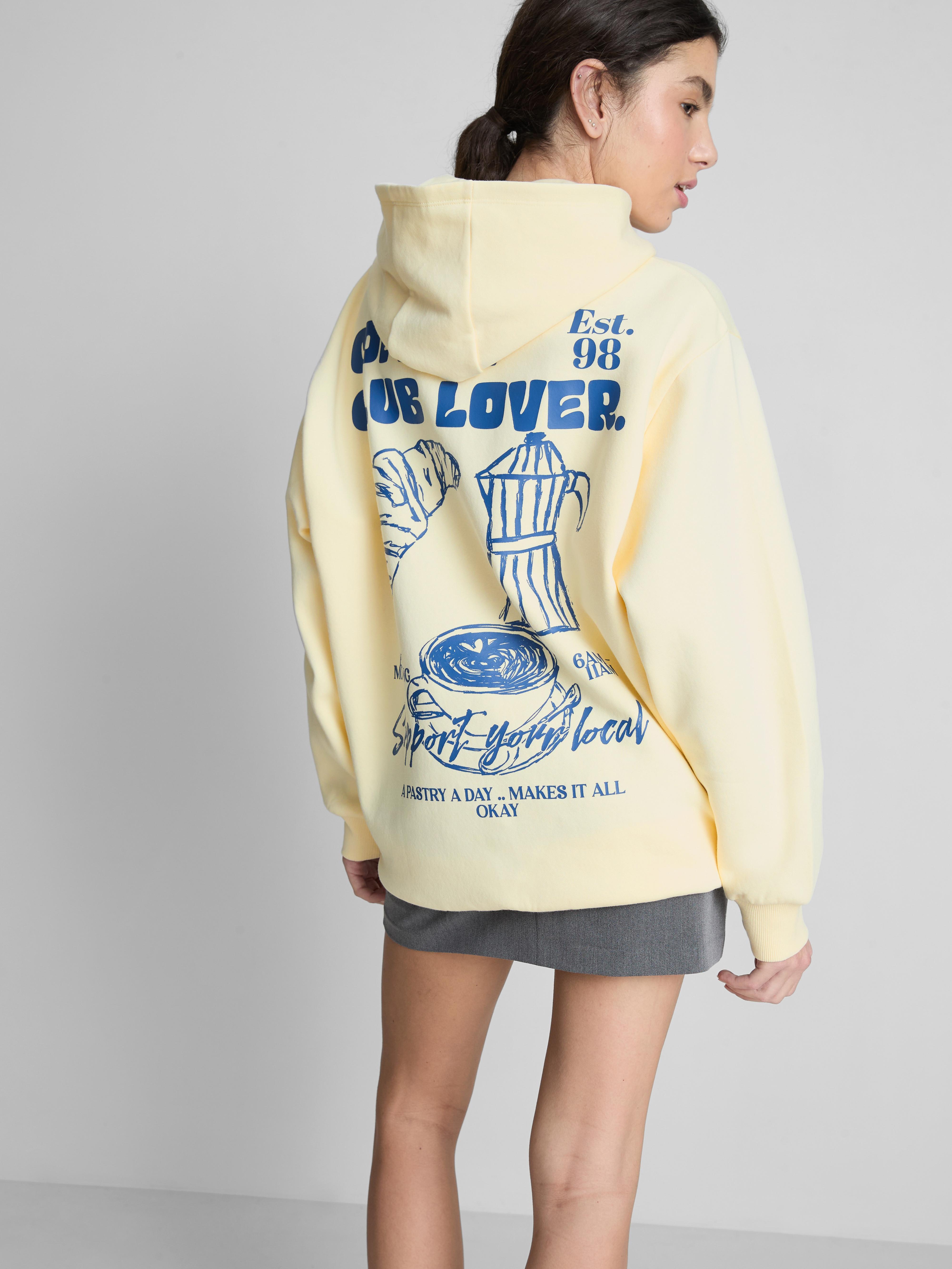 Women's Yellow The Primark Scene | Cotton-Rich Graphic Oversized Hoodie