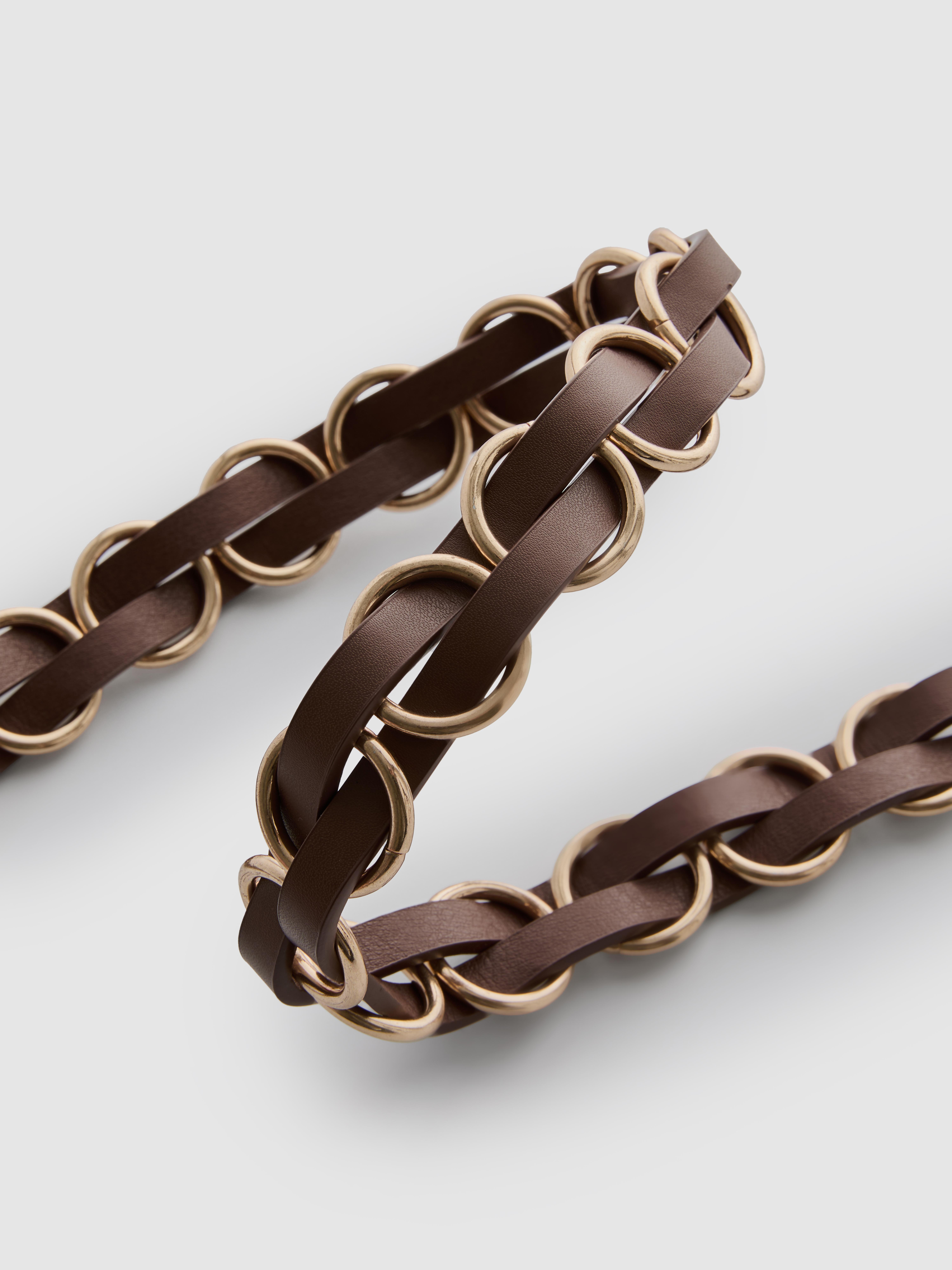 Faux Leather Ring Buckle Belt