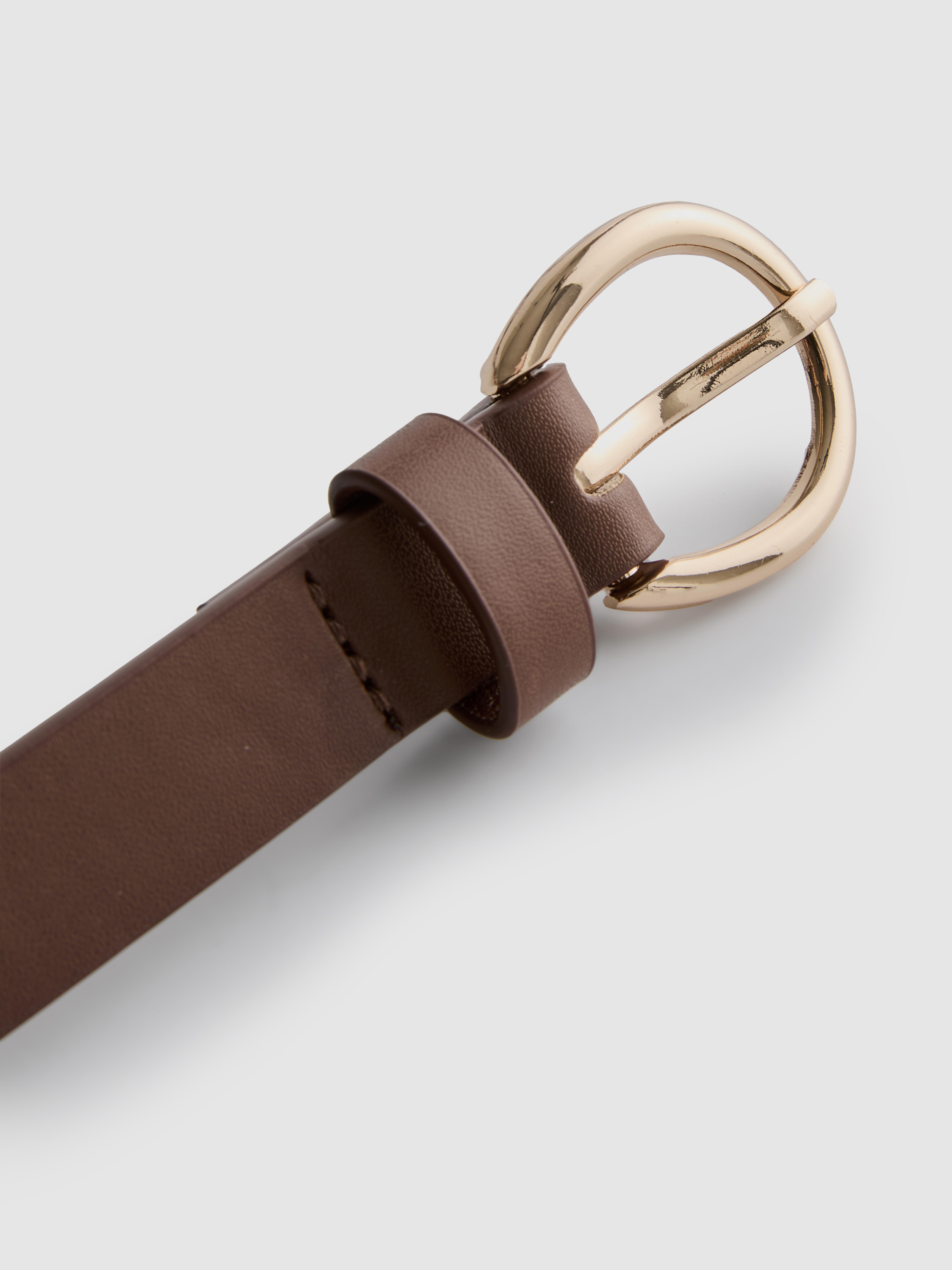 Faux Leather Ring Buckle Belt