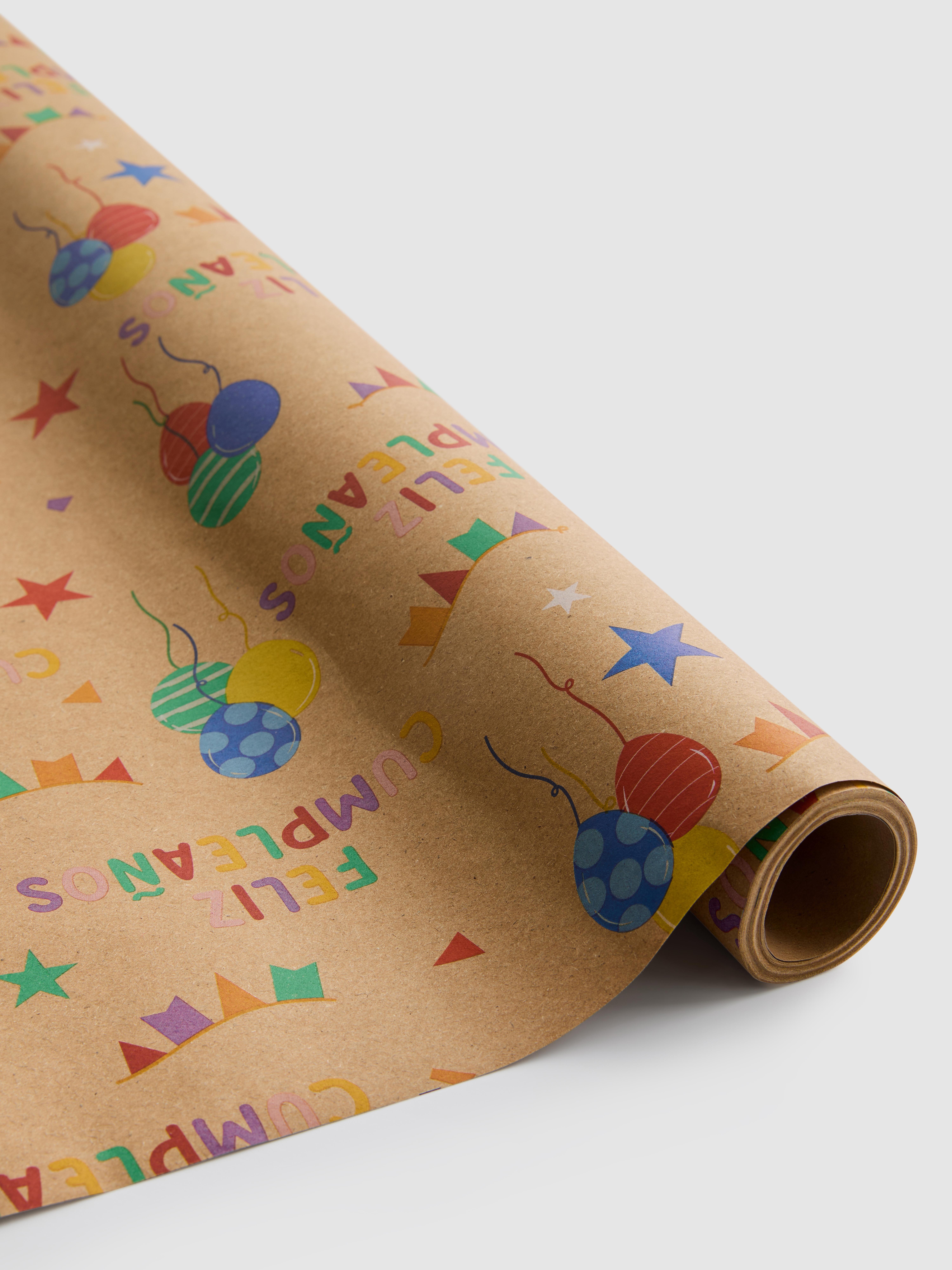 Papel de regalo con estampado de cumpleaños de 6 m