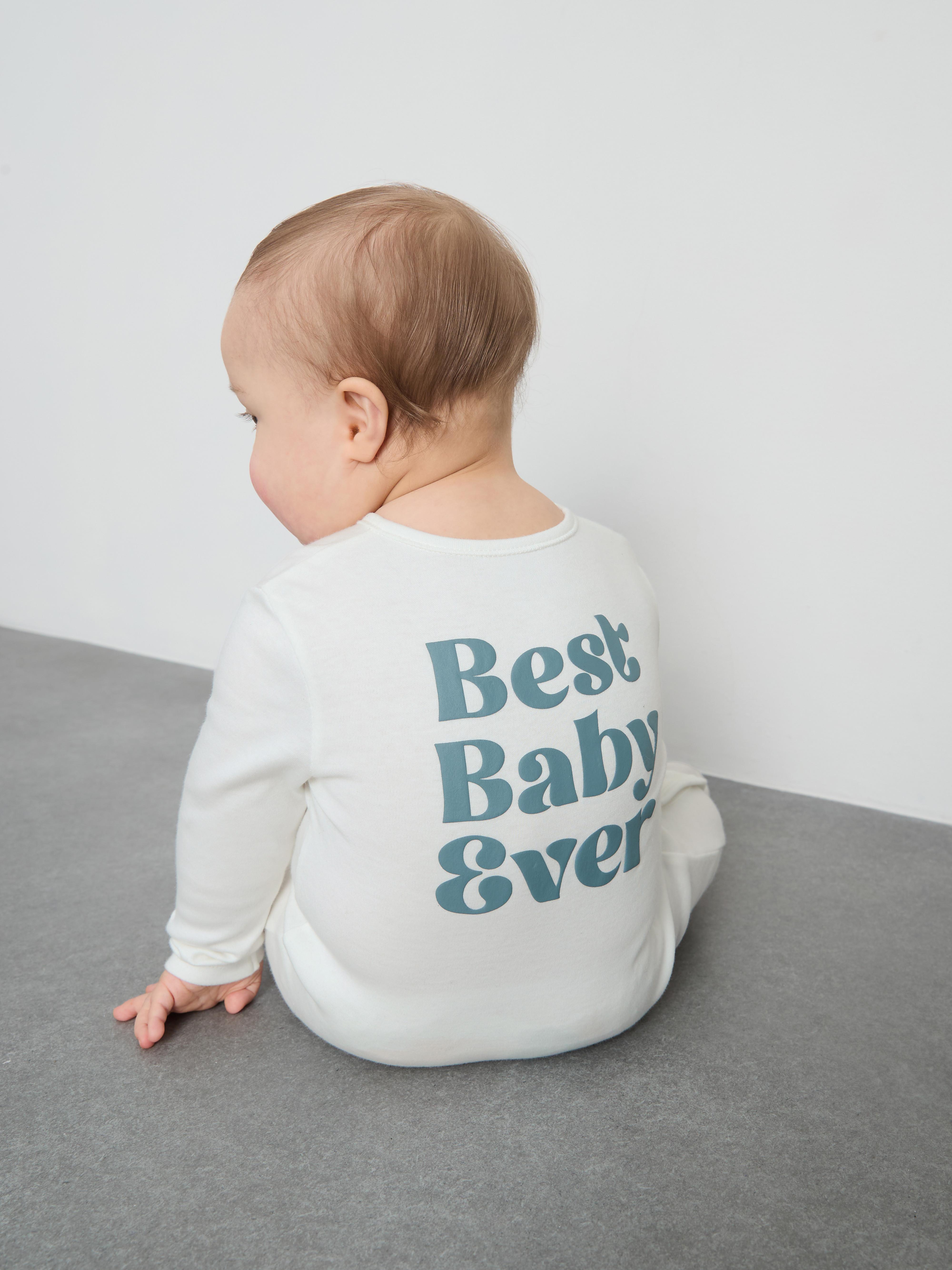0-24mths | Best Baby Ever Slogan Wrap Sleepsuit