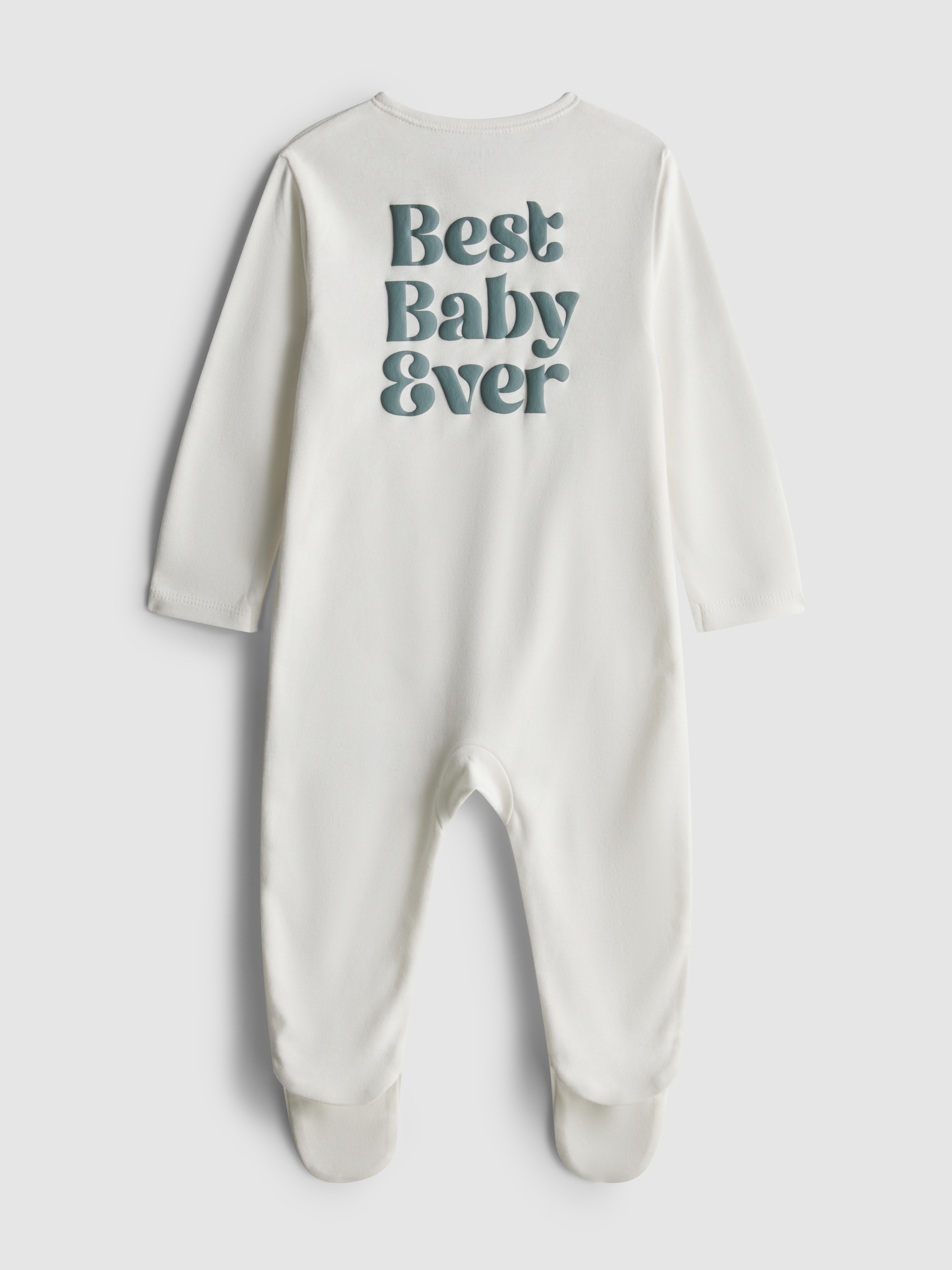 0-24mths | Best Baby Ever Slogan Wrap Sleepsuit