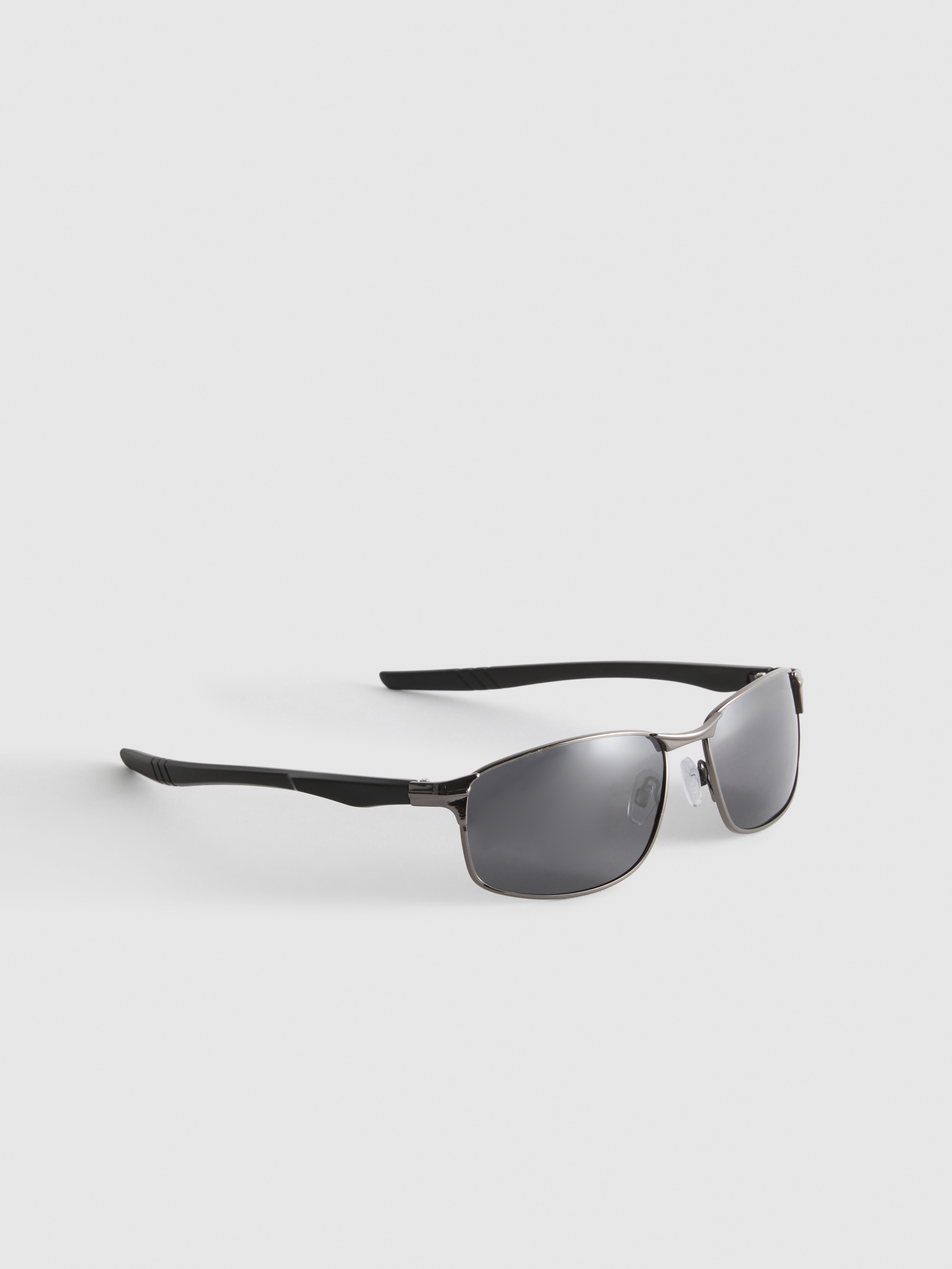 Rectangle-Frame Mirrored Sunglasses