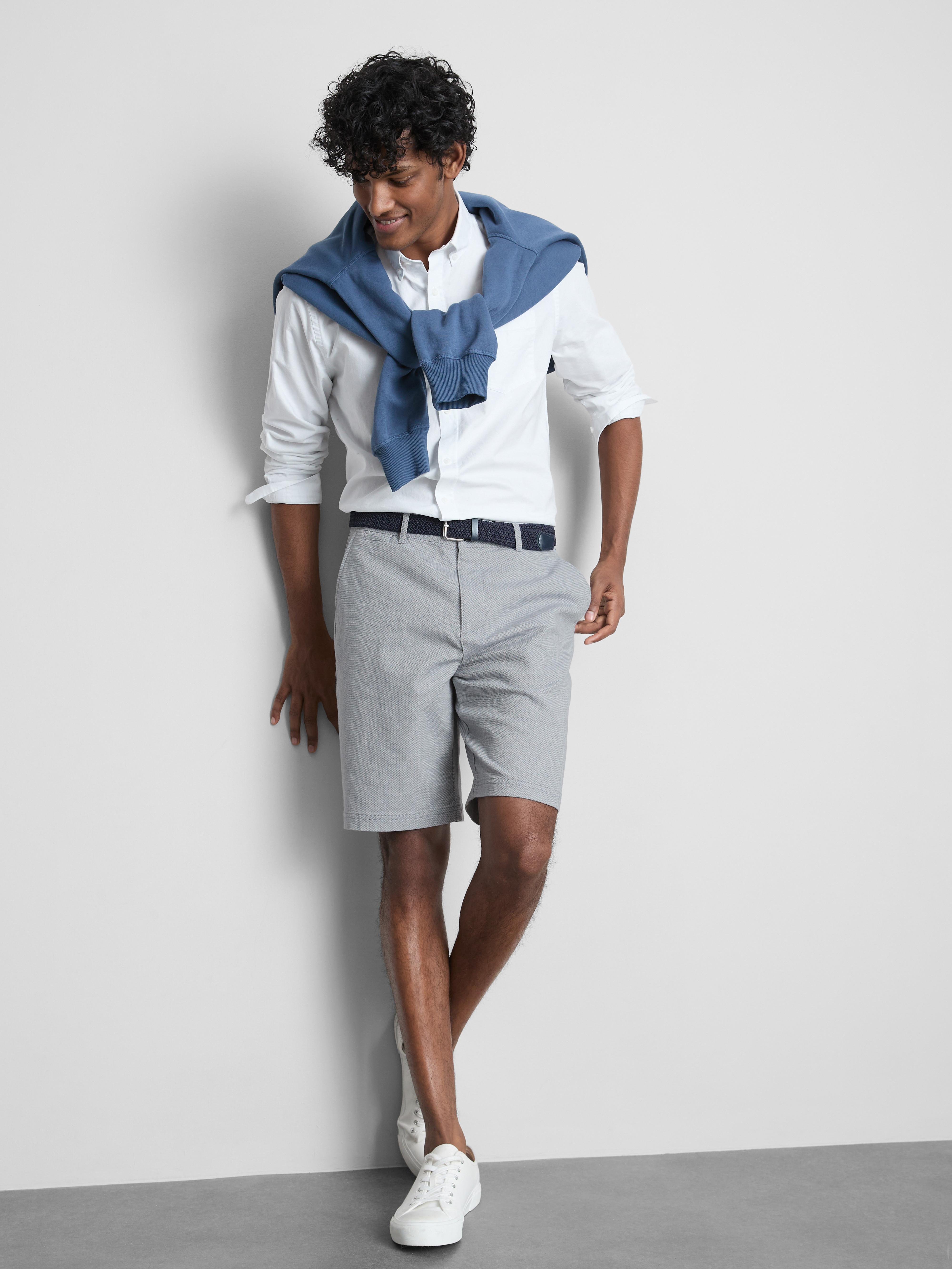 Pantaloncini Uomo QPNGRP – Modello Casual Con Tasche Con Cerniera, Vita Elasticizzata E Tessuto Traspirante – Comodi Per Sport E Tempo Libero (Azzurro, Taglia 48)