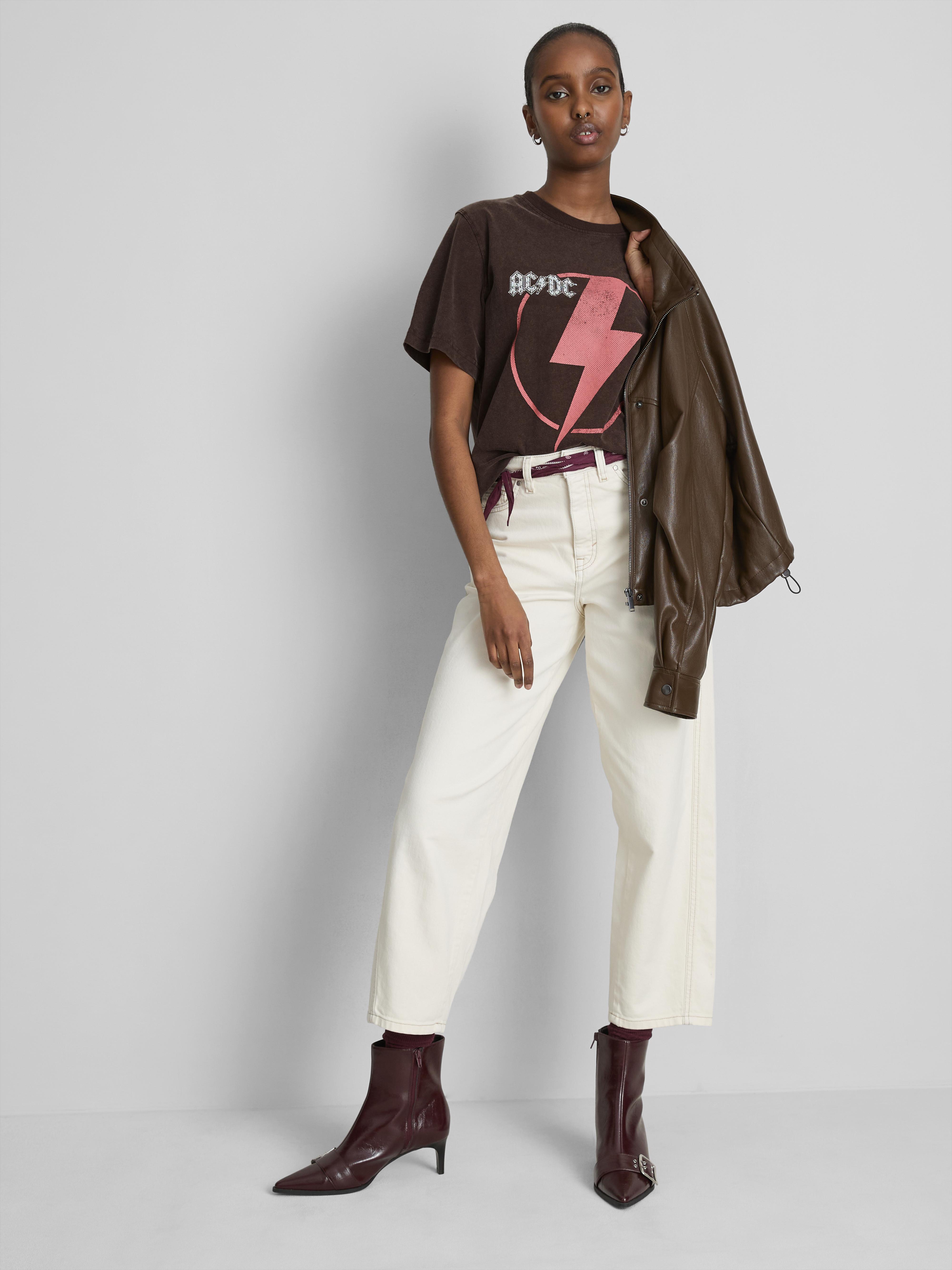 Katoenen band-T-shirt met print AC/DC