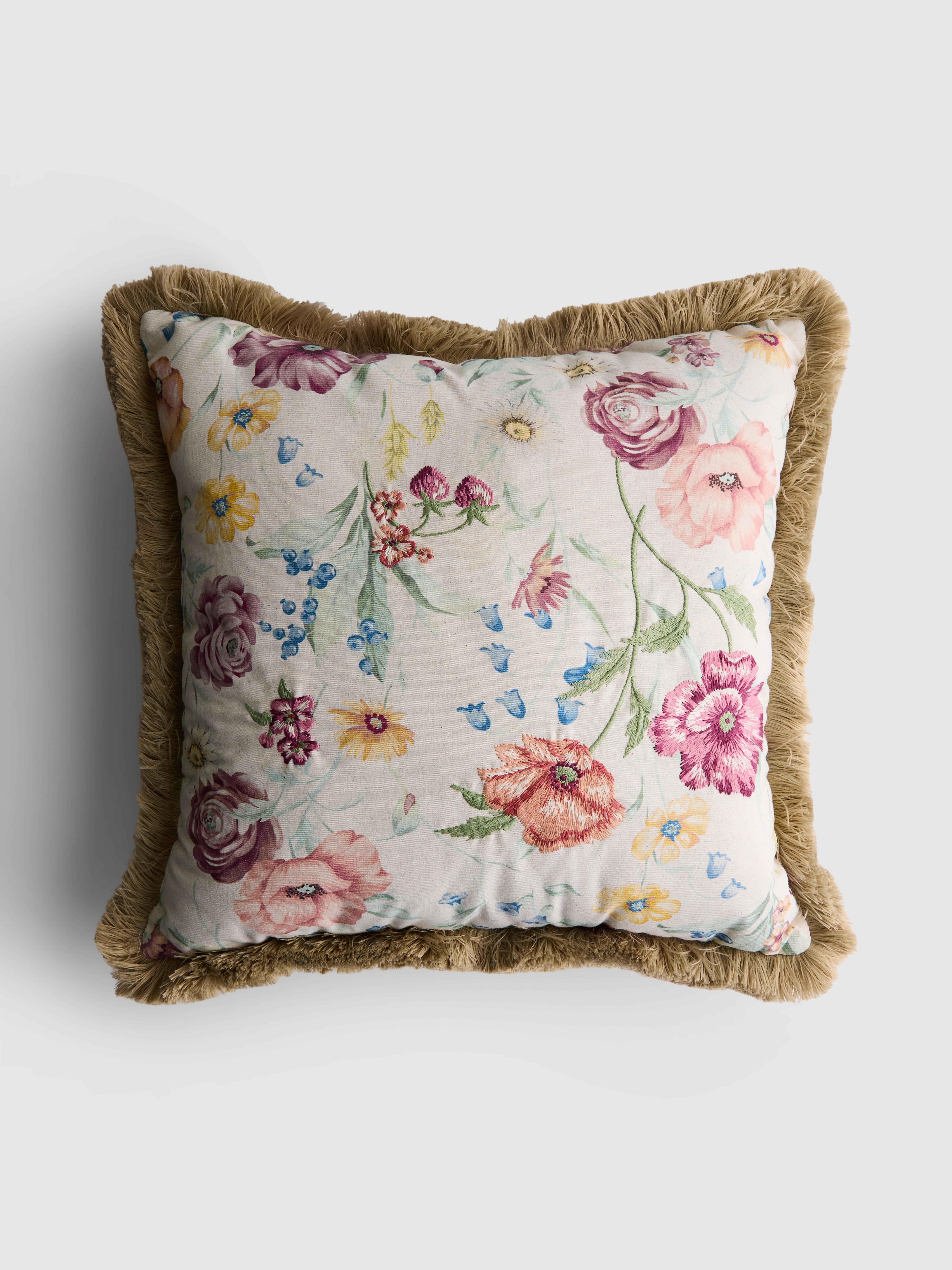 Cojín cuadrado floral