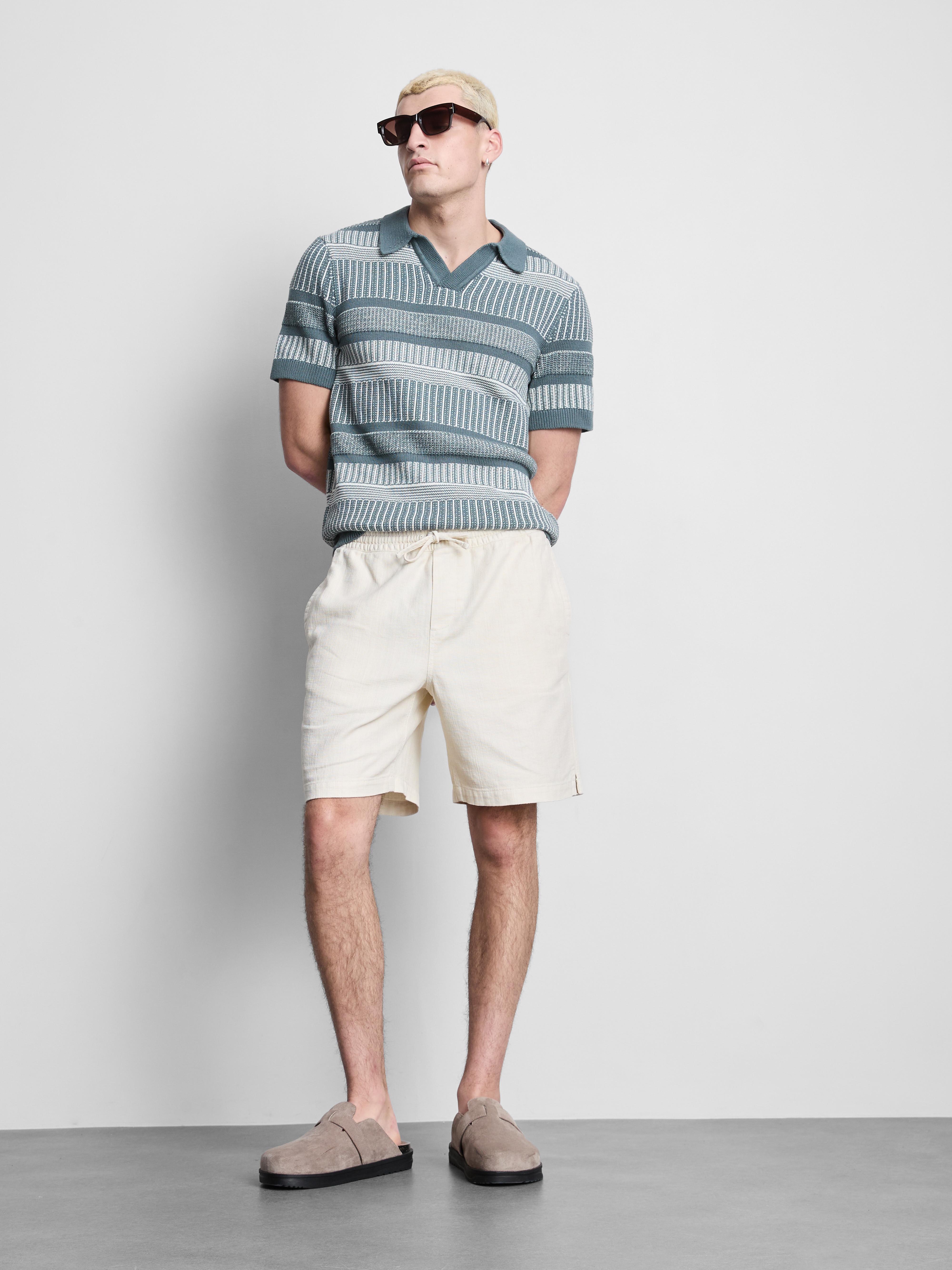 Textured Drawstring Shorts