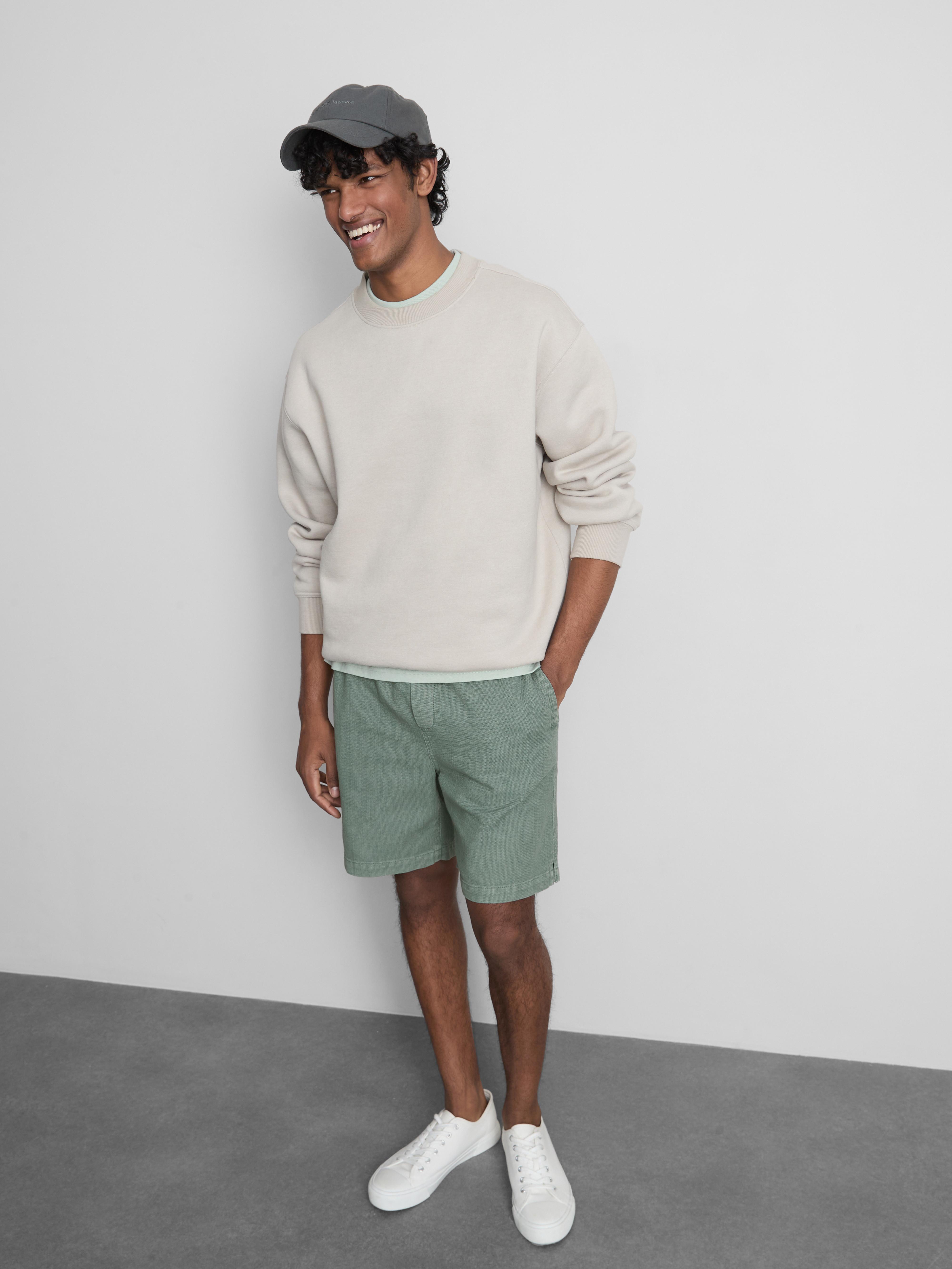 Textúrované šortky so šnúrkou Svetlozelená