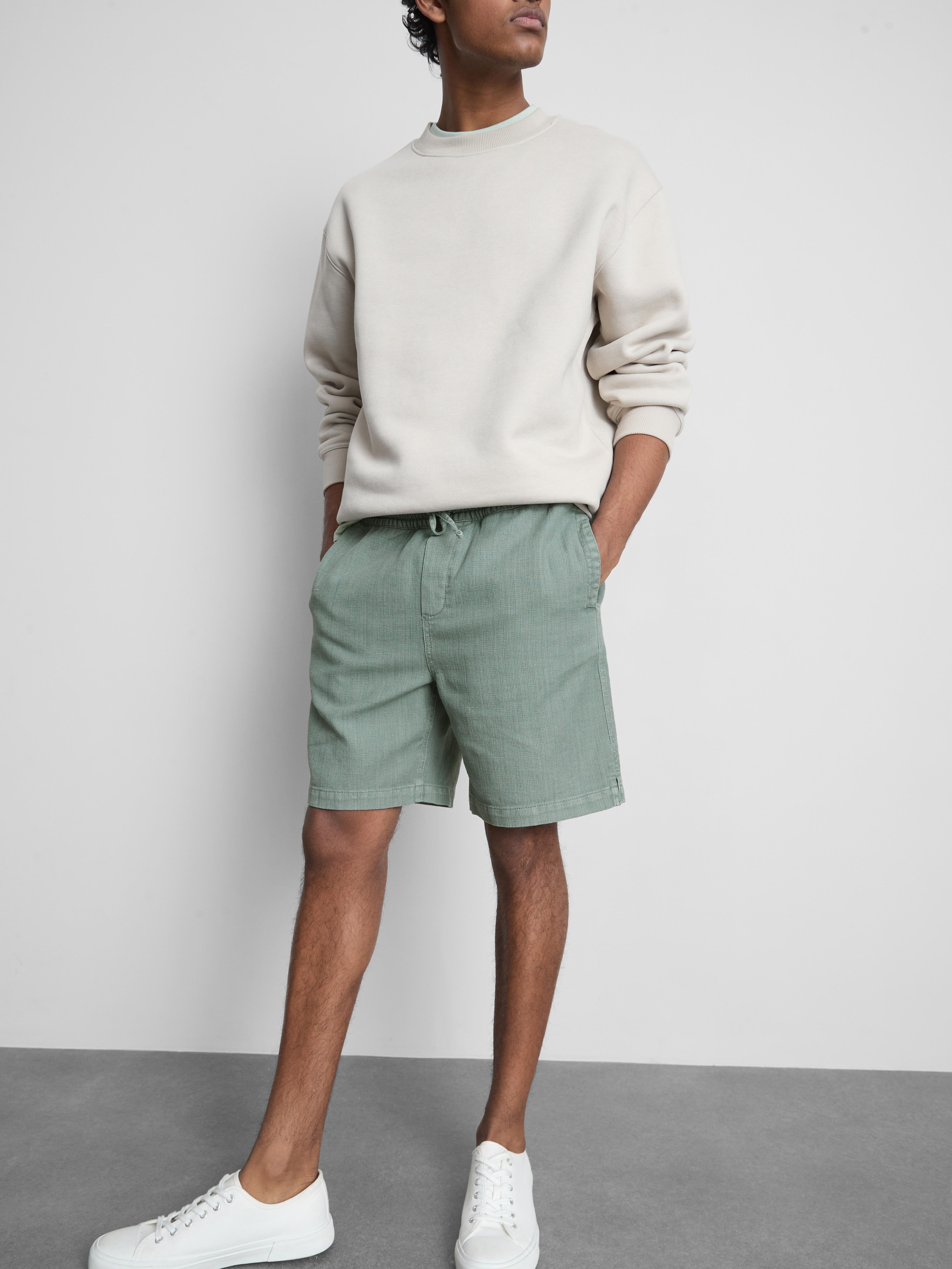 Textured Drawstring Shorts