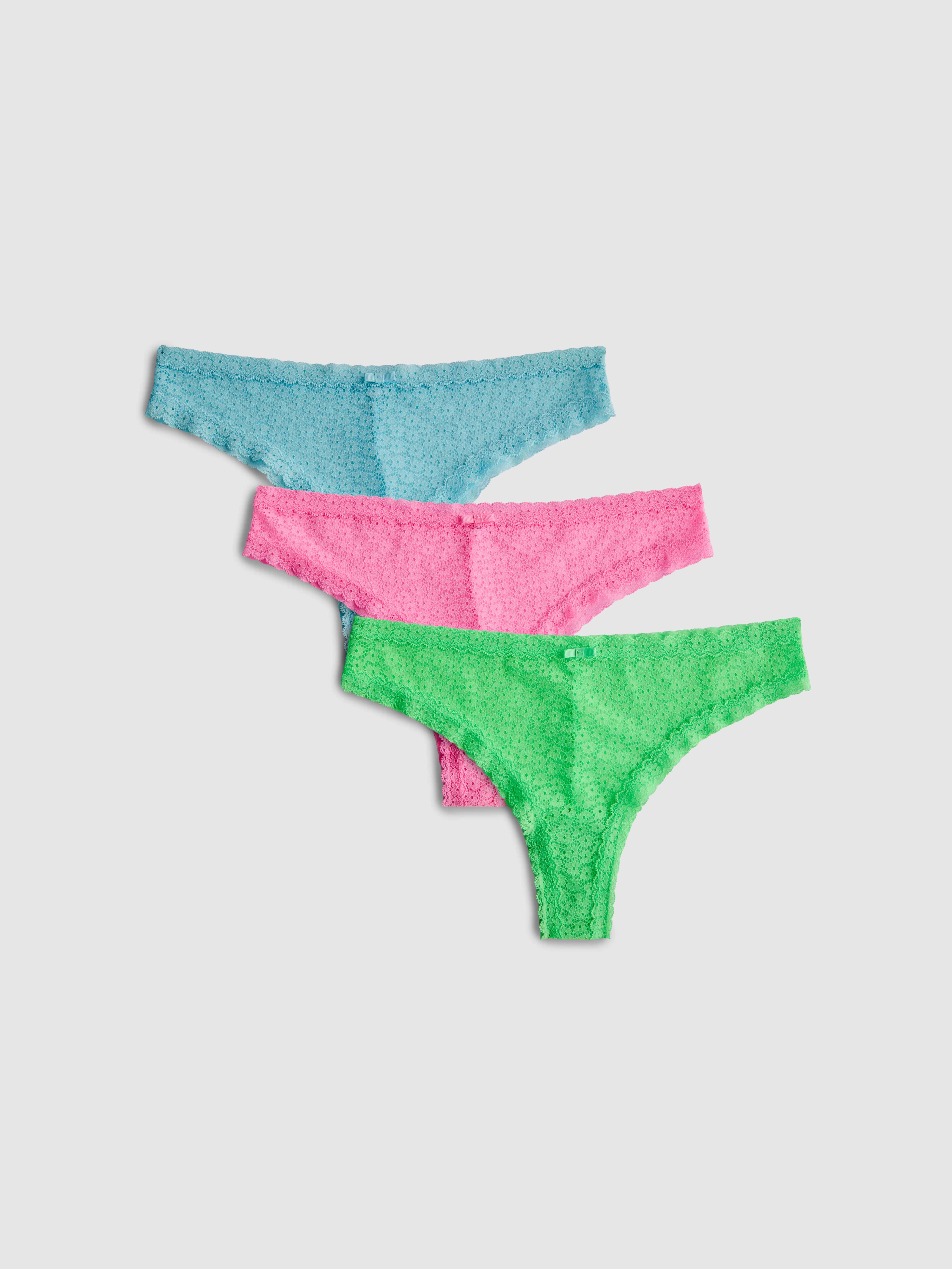 Confezione da 3 slip brasiliani in pizzo