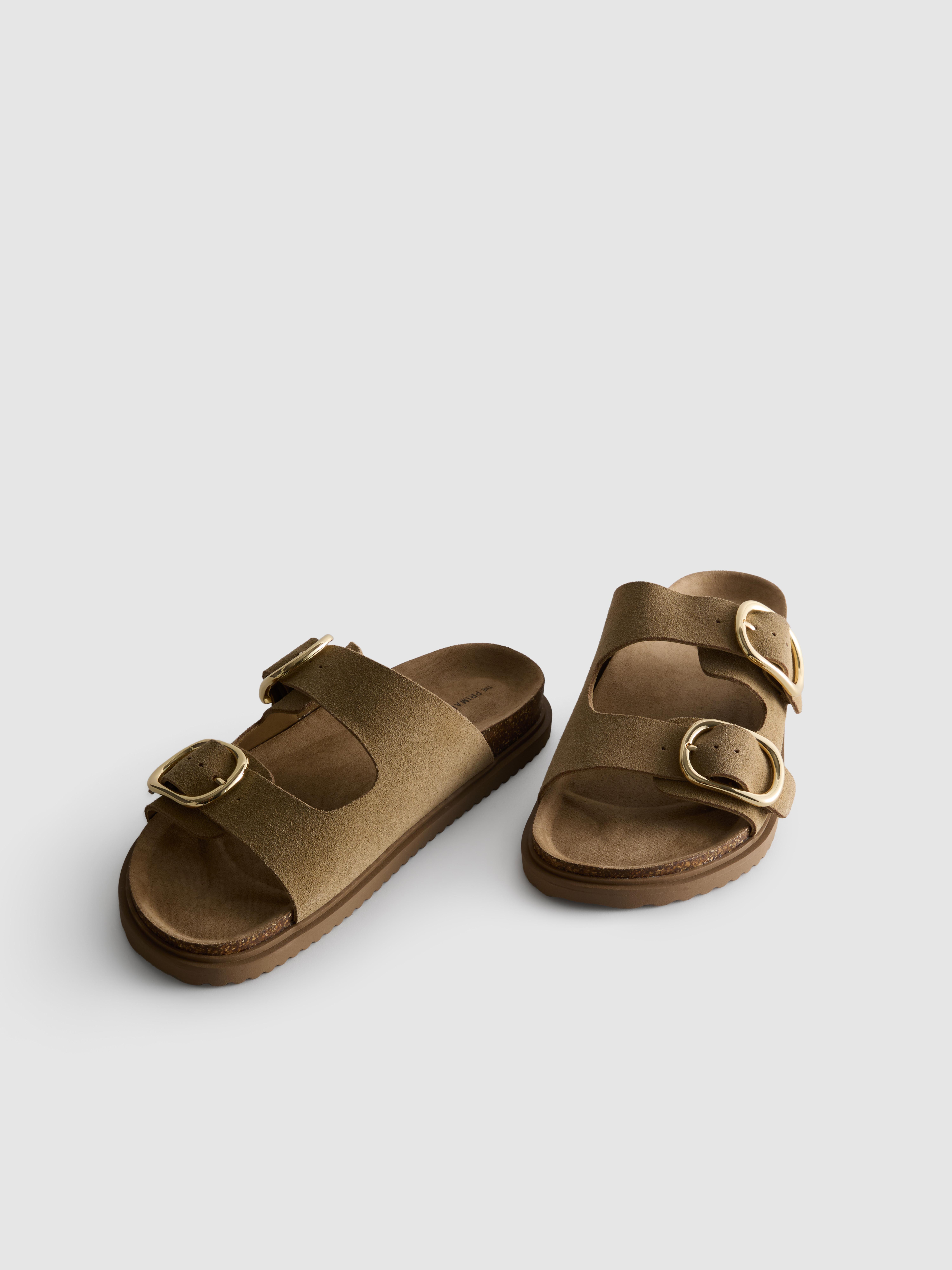 The Edit Double Buckle-Strap Sandals