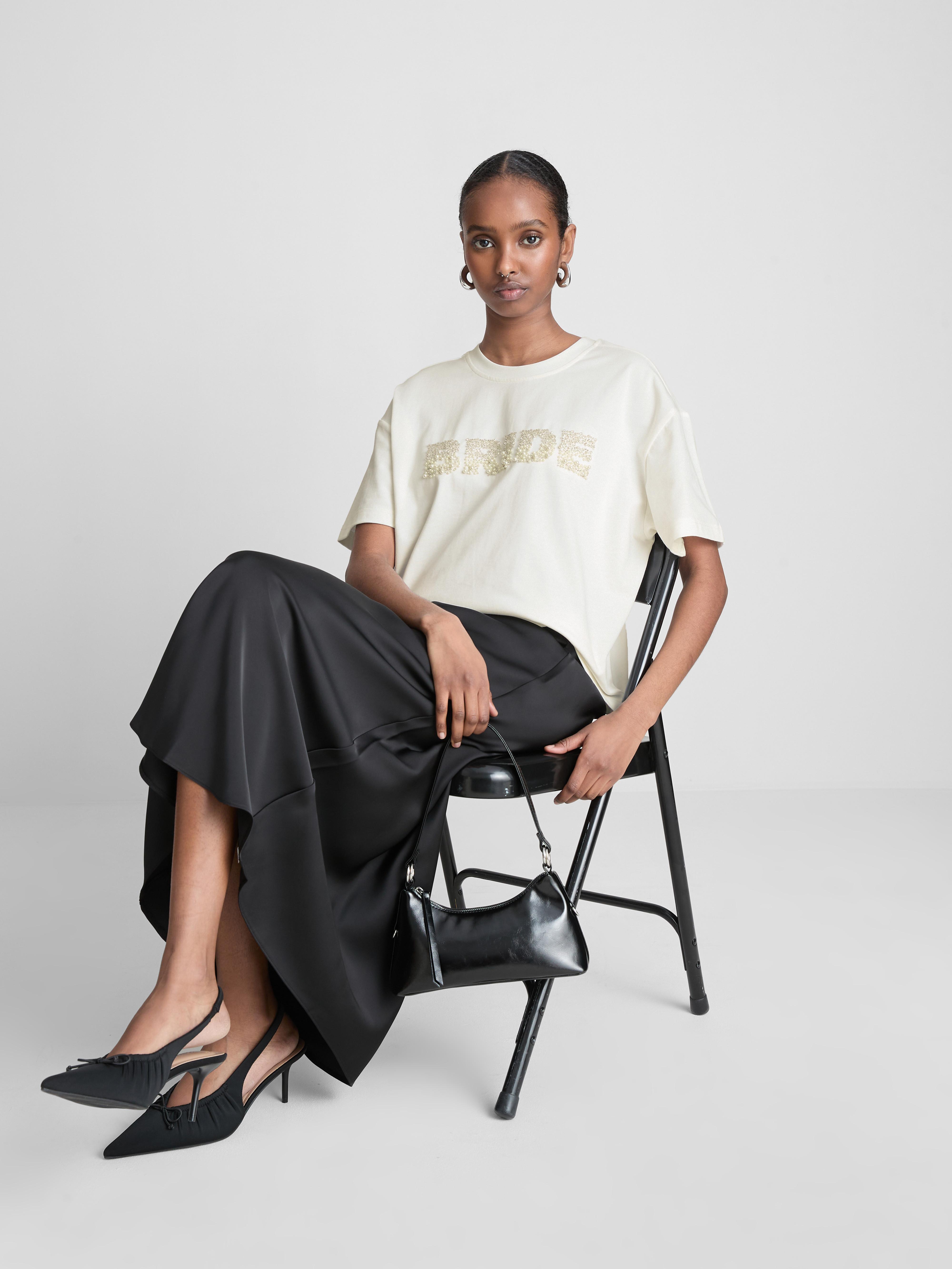 Bridal Cotton Embroidered Sequin T-Shirt