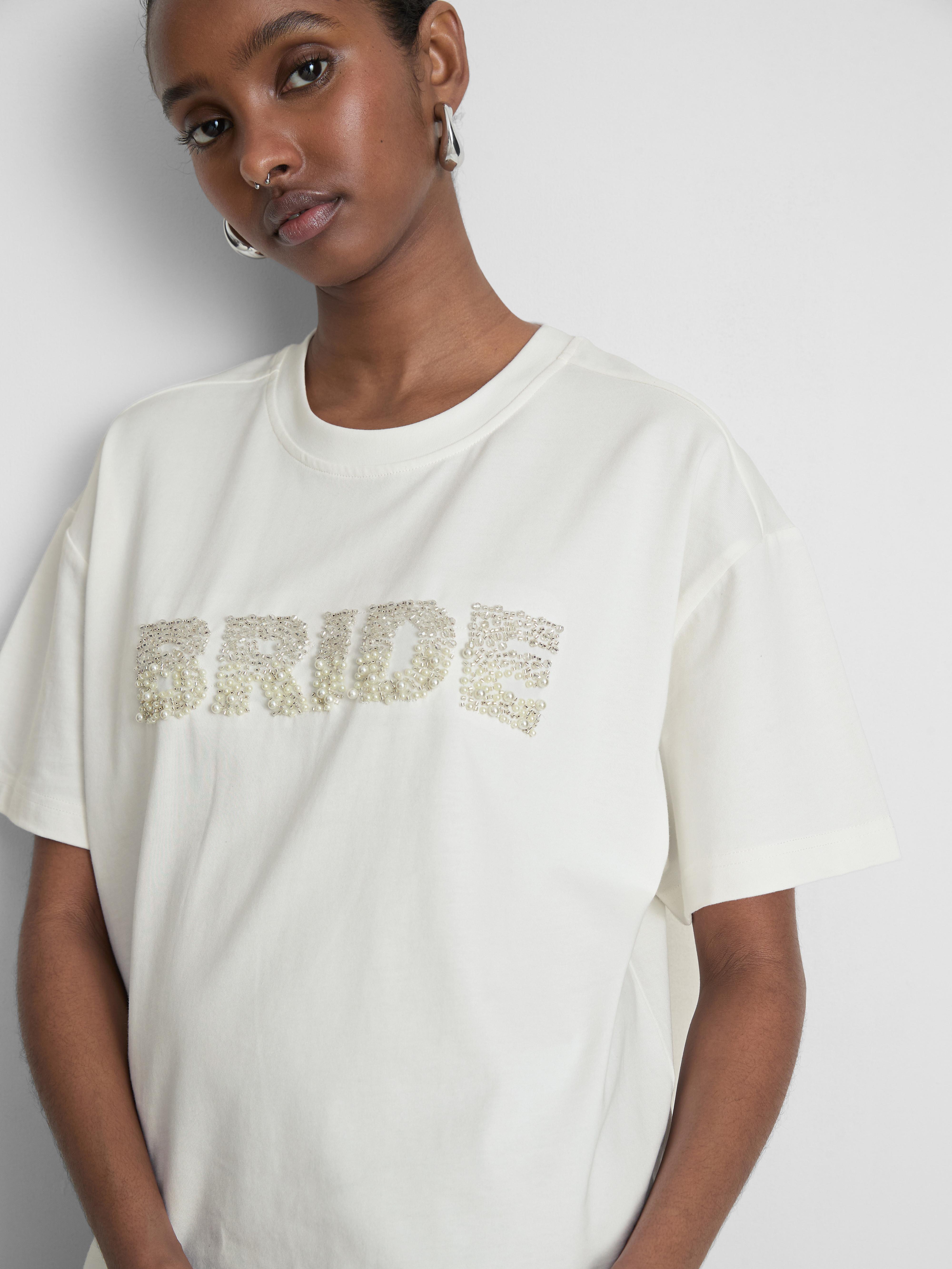 Bridal Cotton Embroidered Sequin T-Shirt