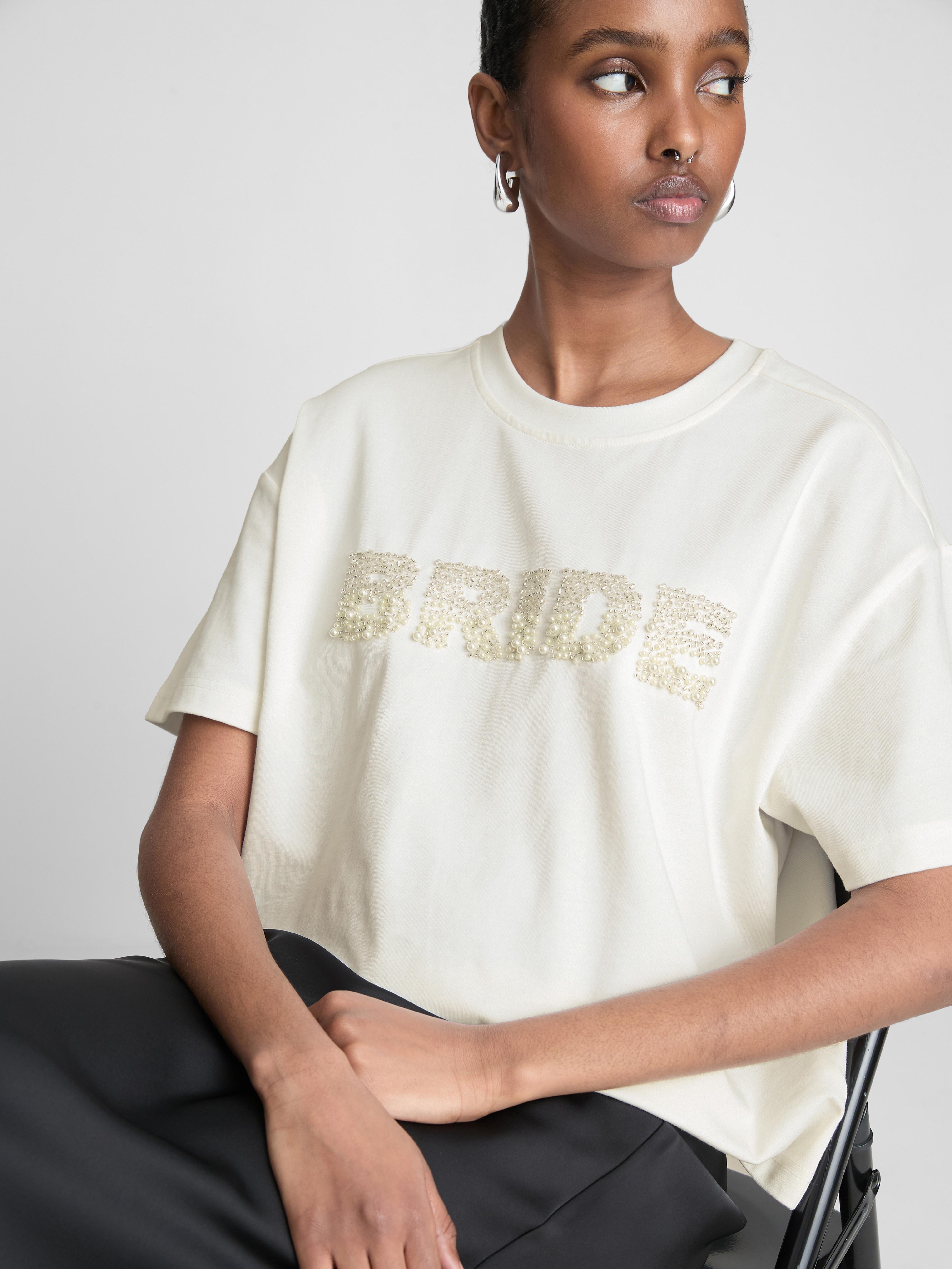 Bridal Cotton Embroidered Sequin T-Shirt