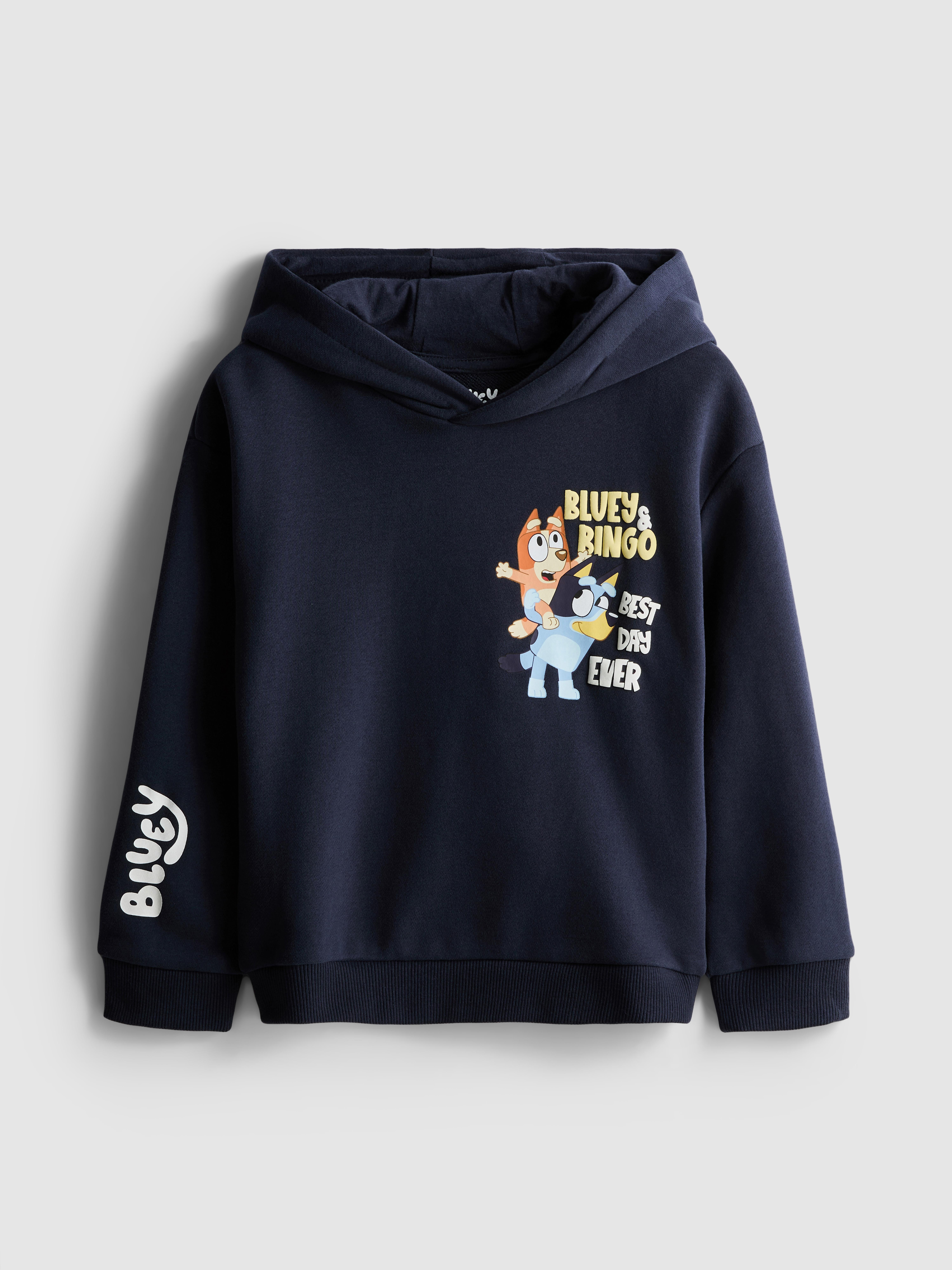 Felpa Con Cappuccio Per Bambini Byron Kids - Blu Denim, Taglia 5/6 Anni, Con Cerniera, Tasca A Marsupio, Morbido Felpato Caldo