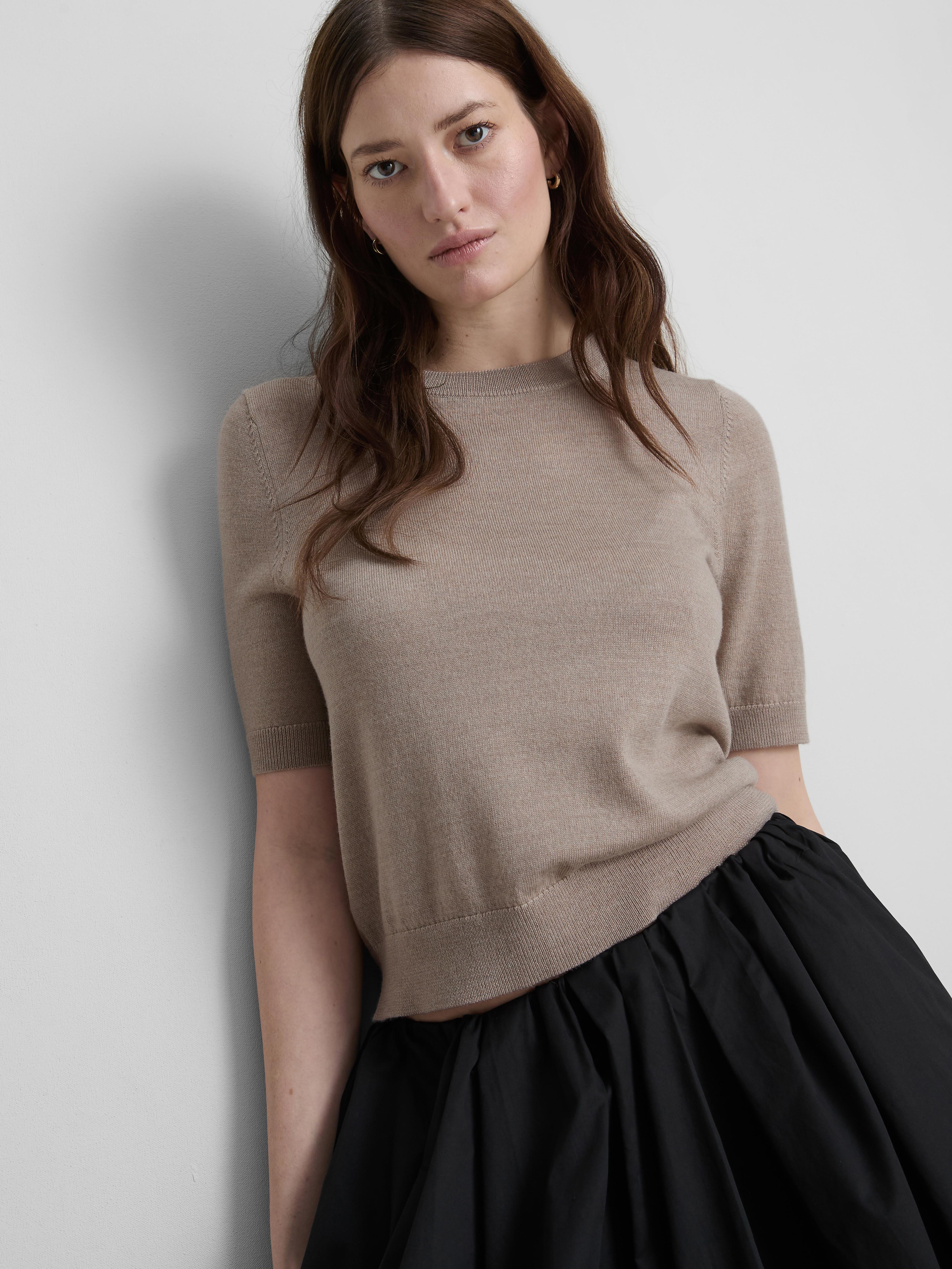 The Edit Merino Short Sleeve Knitted Tee