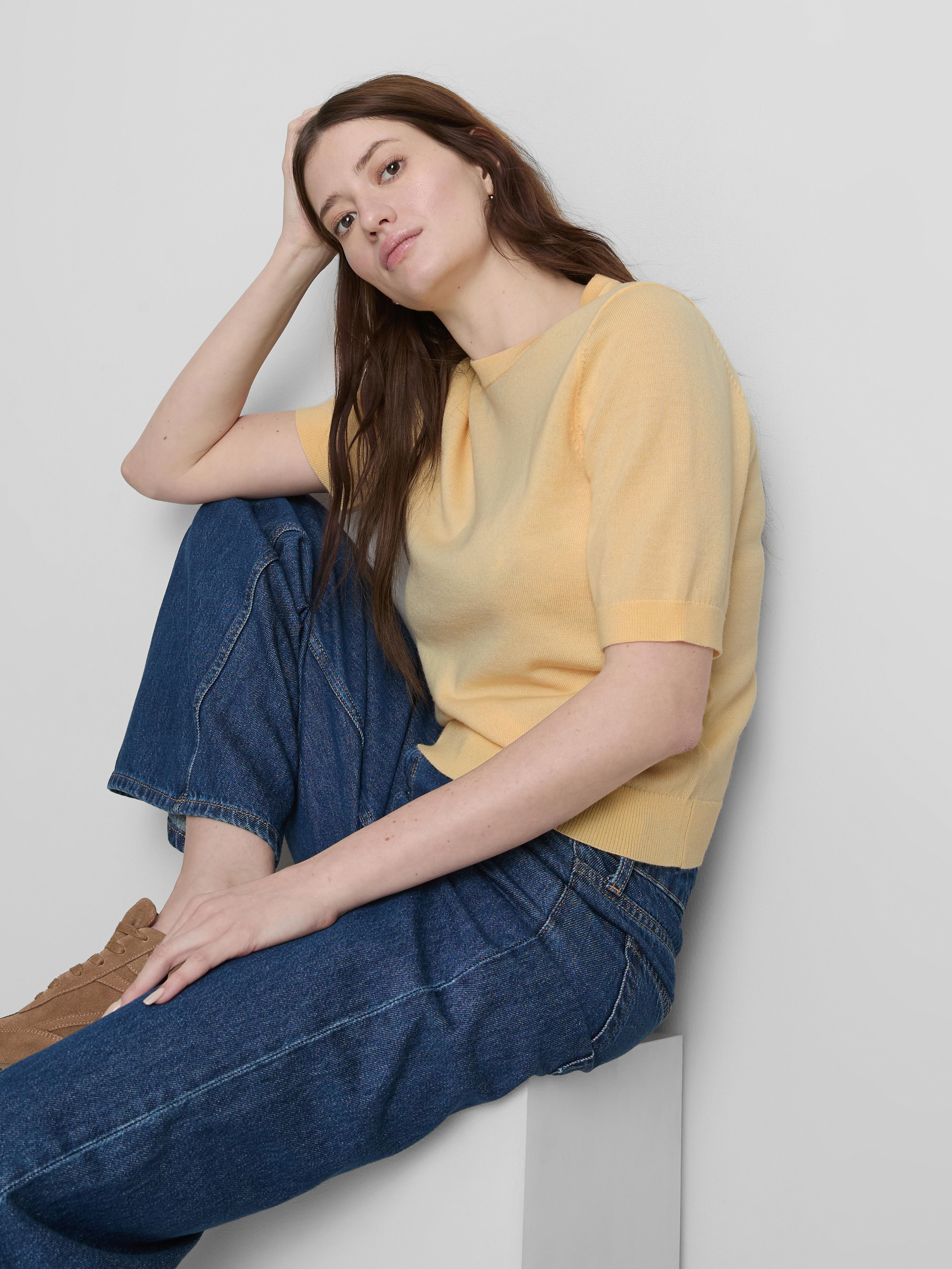 The Edit Merino Short Sleeve Knitted Tee