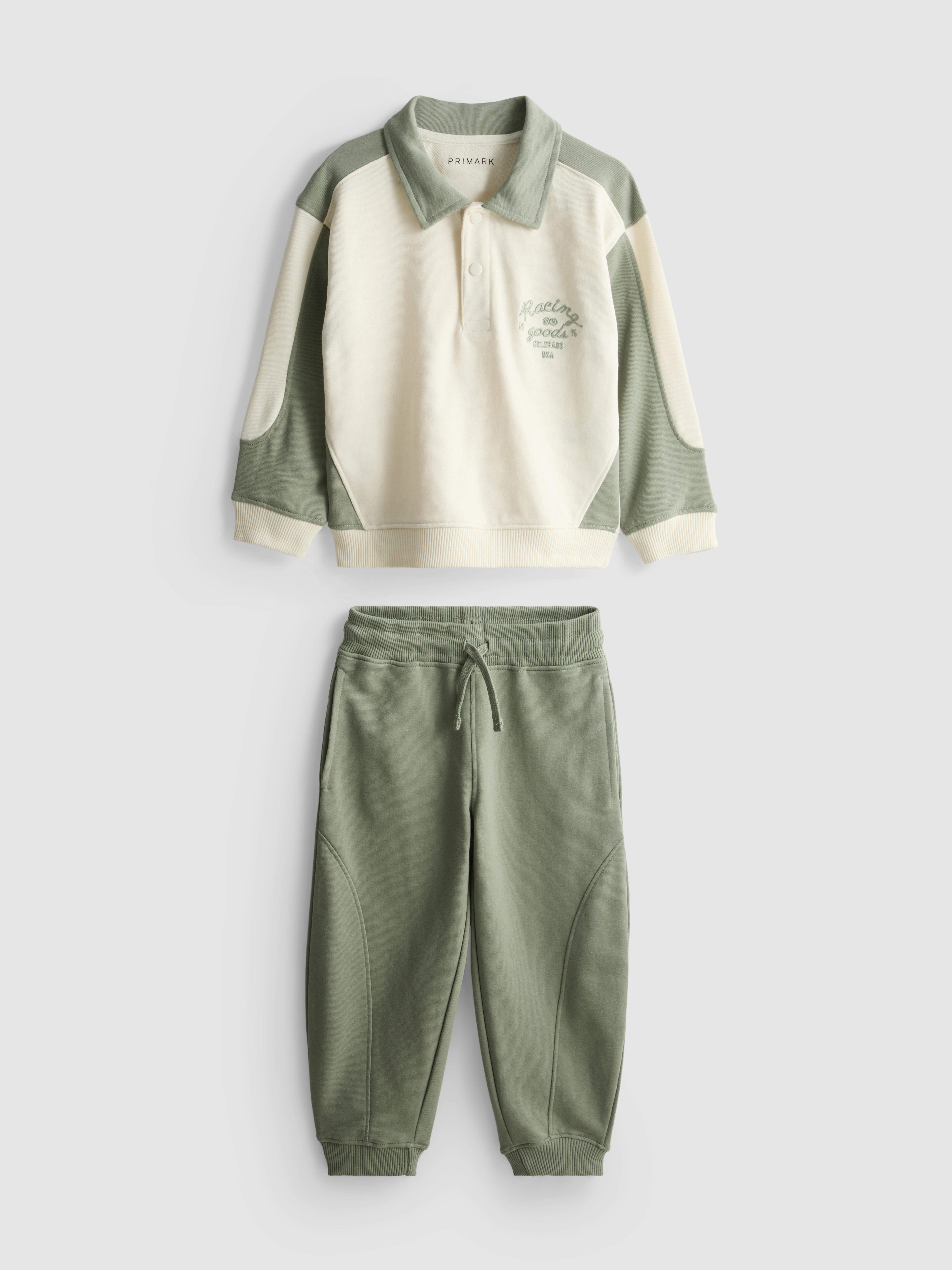 1,5 - 8 ani | Set cu bluză sport polo și pantaloni casual cu manșete