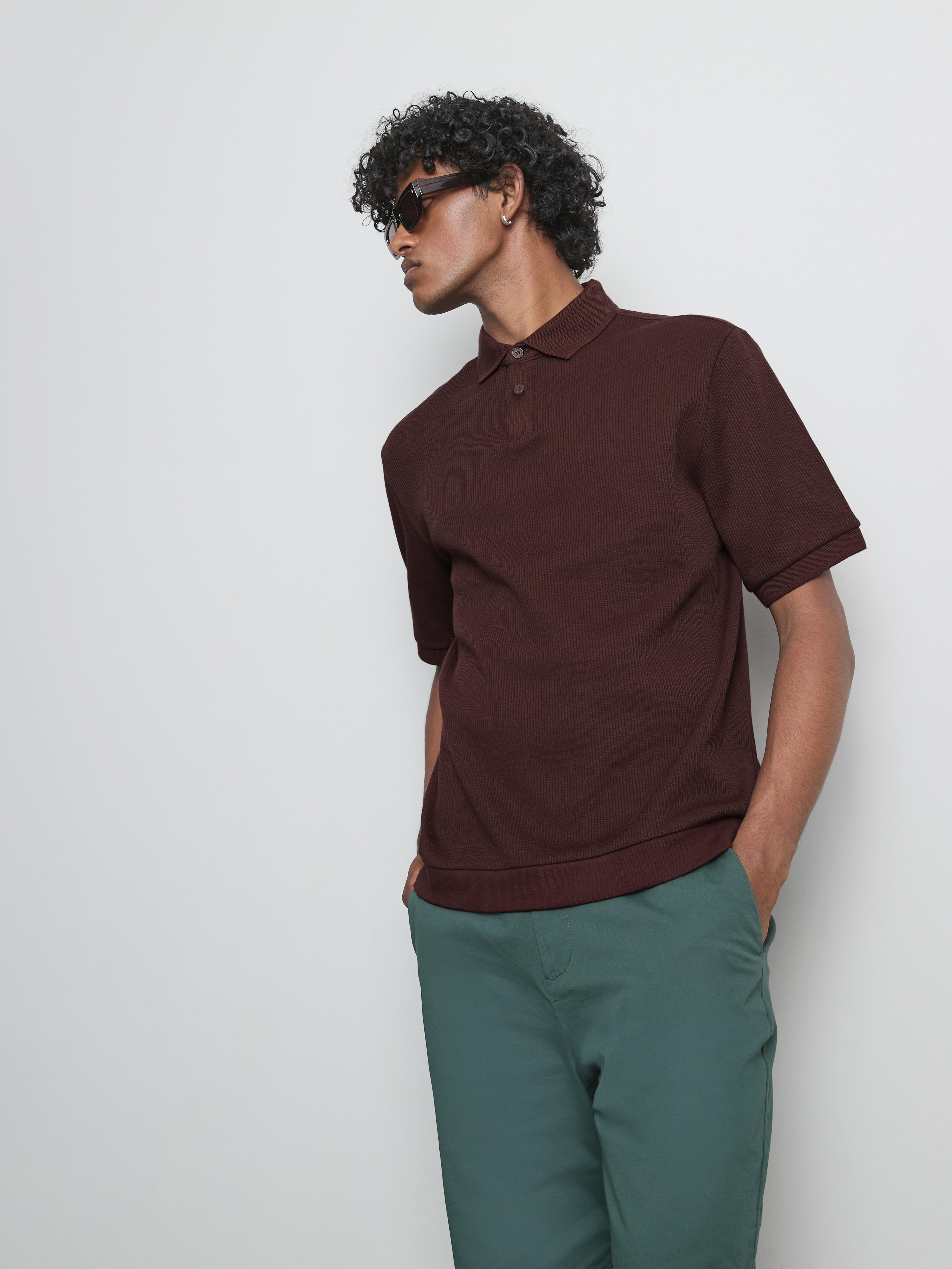 The Edit Ribbed Polo Shirt