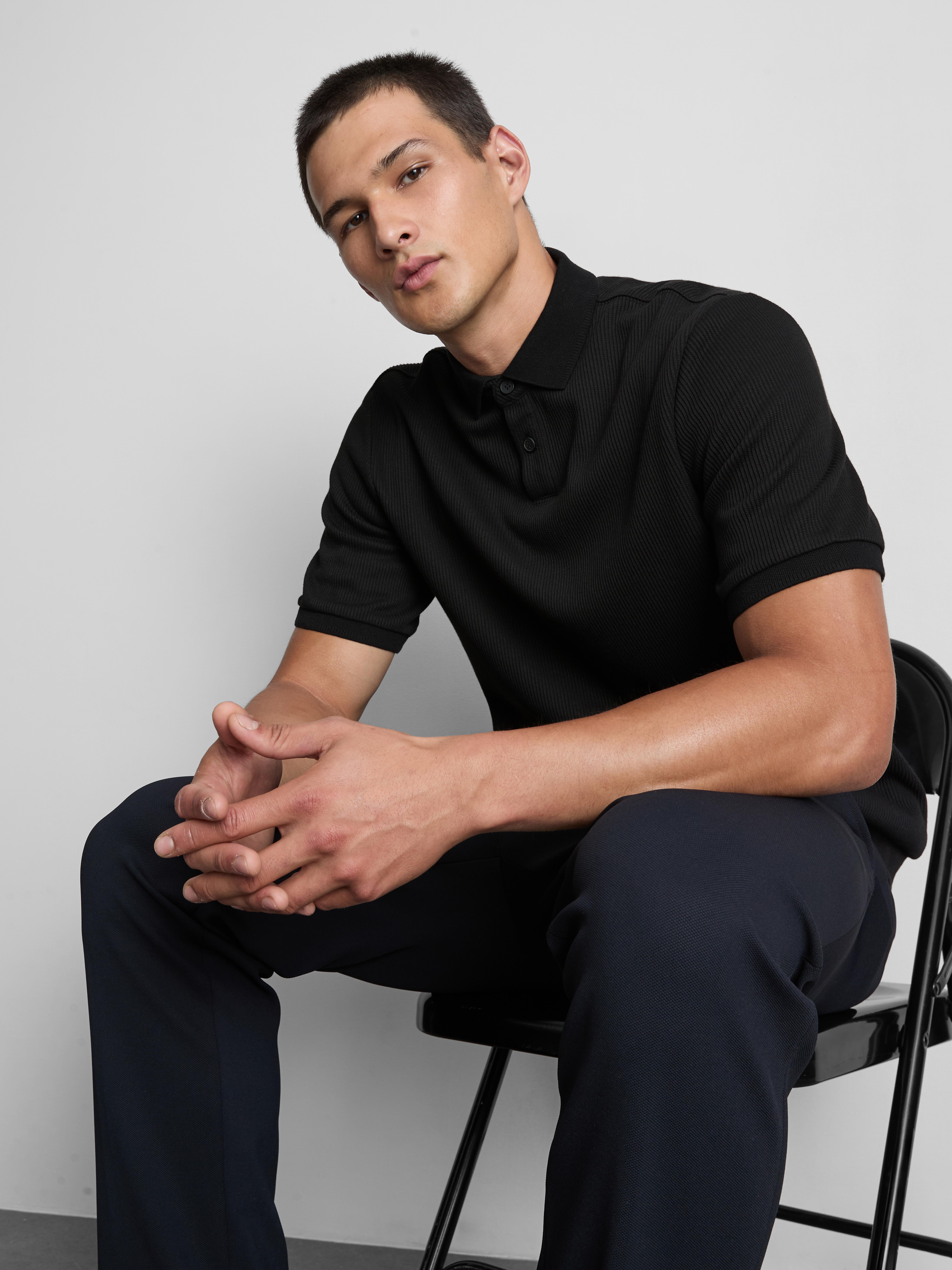 The Edit Ribbed Polo Shirt