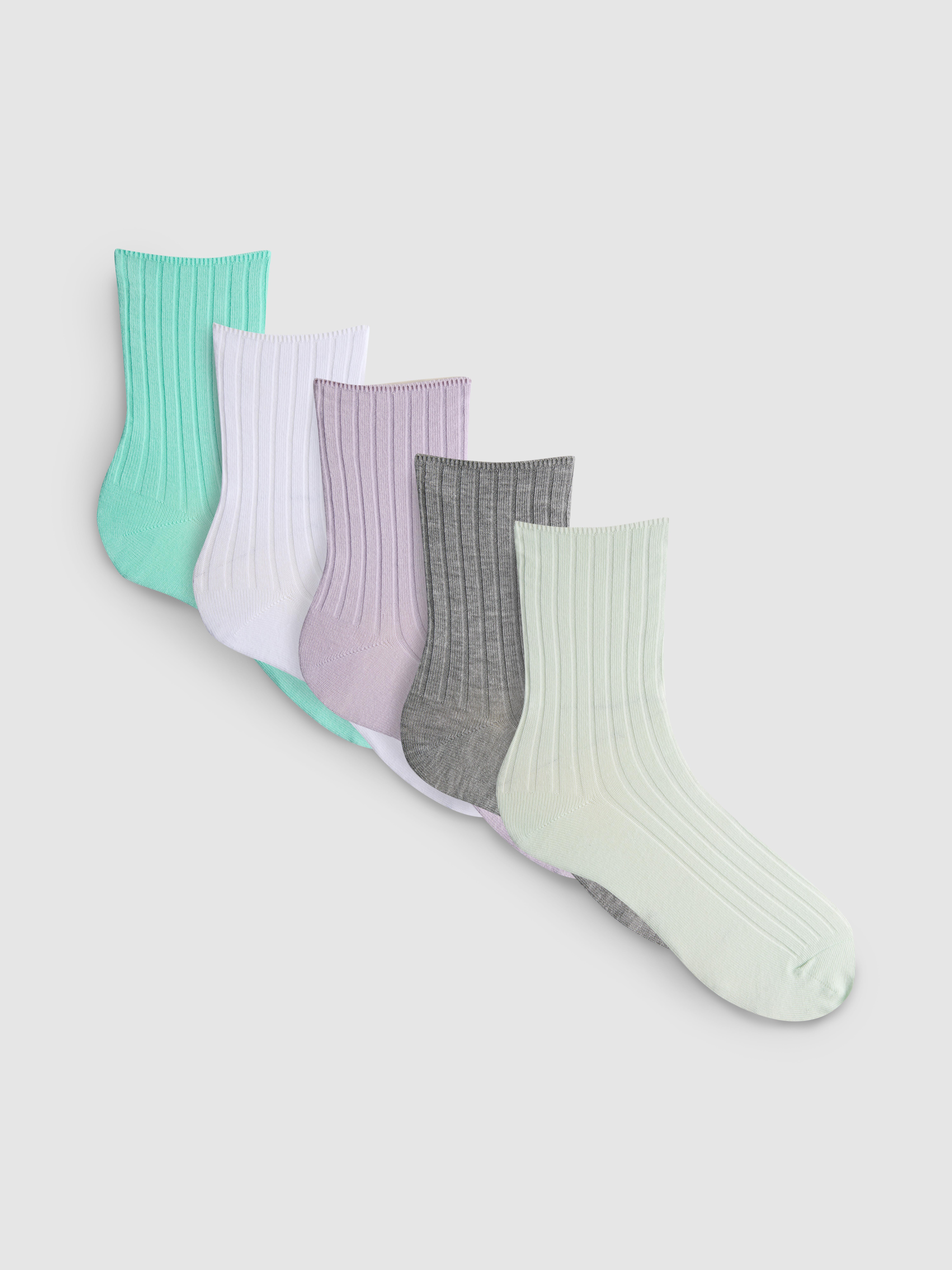 Lot De 2 Paires De Chaussettes Femme PRIMARK – Taille Unique 37-41 – Rayées Blanc/vert – NEUVES