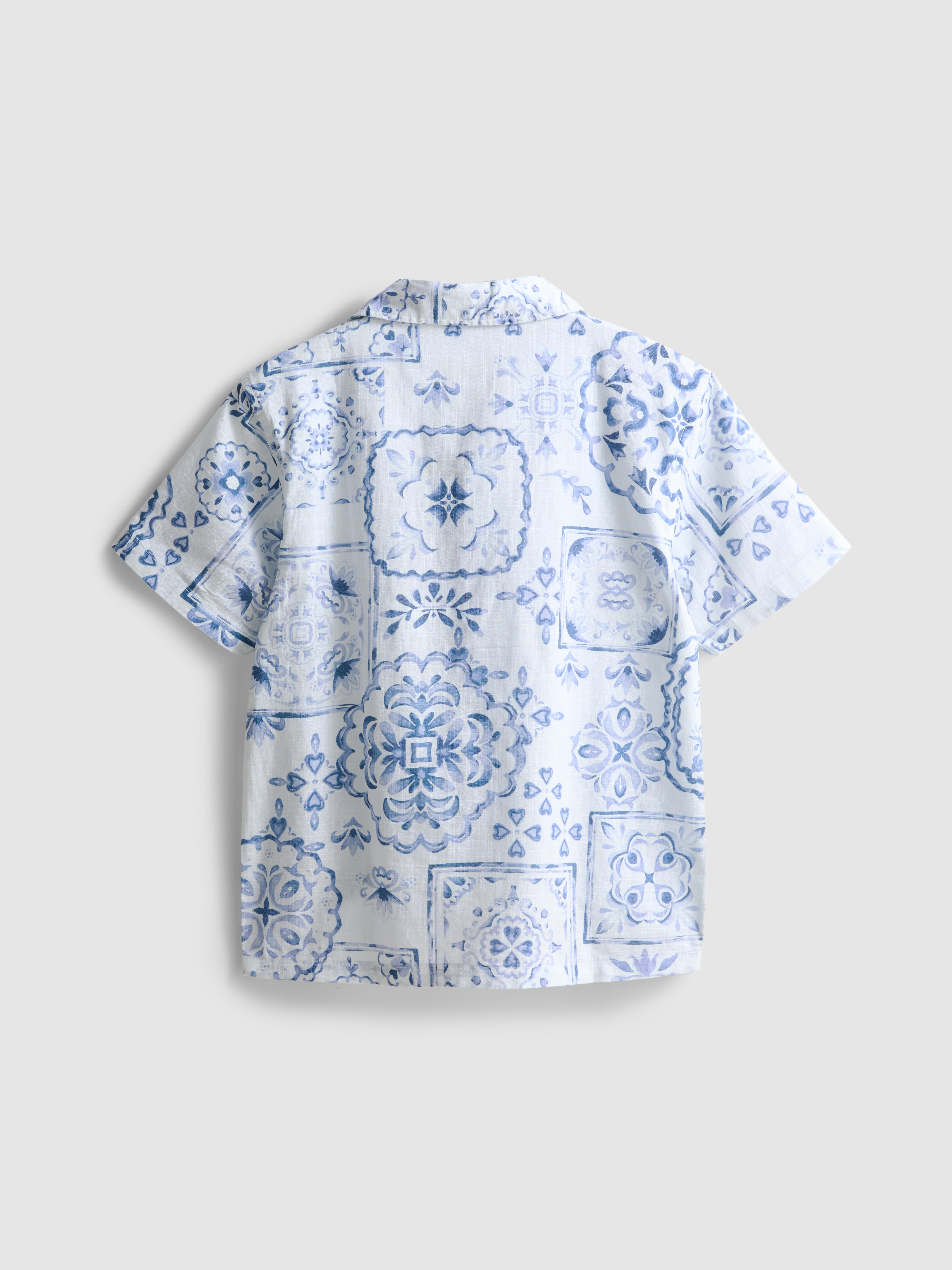 7-15 anos | Camisa estampado azulejos
