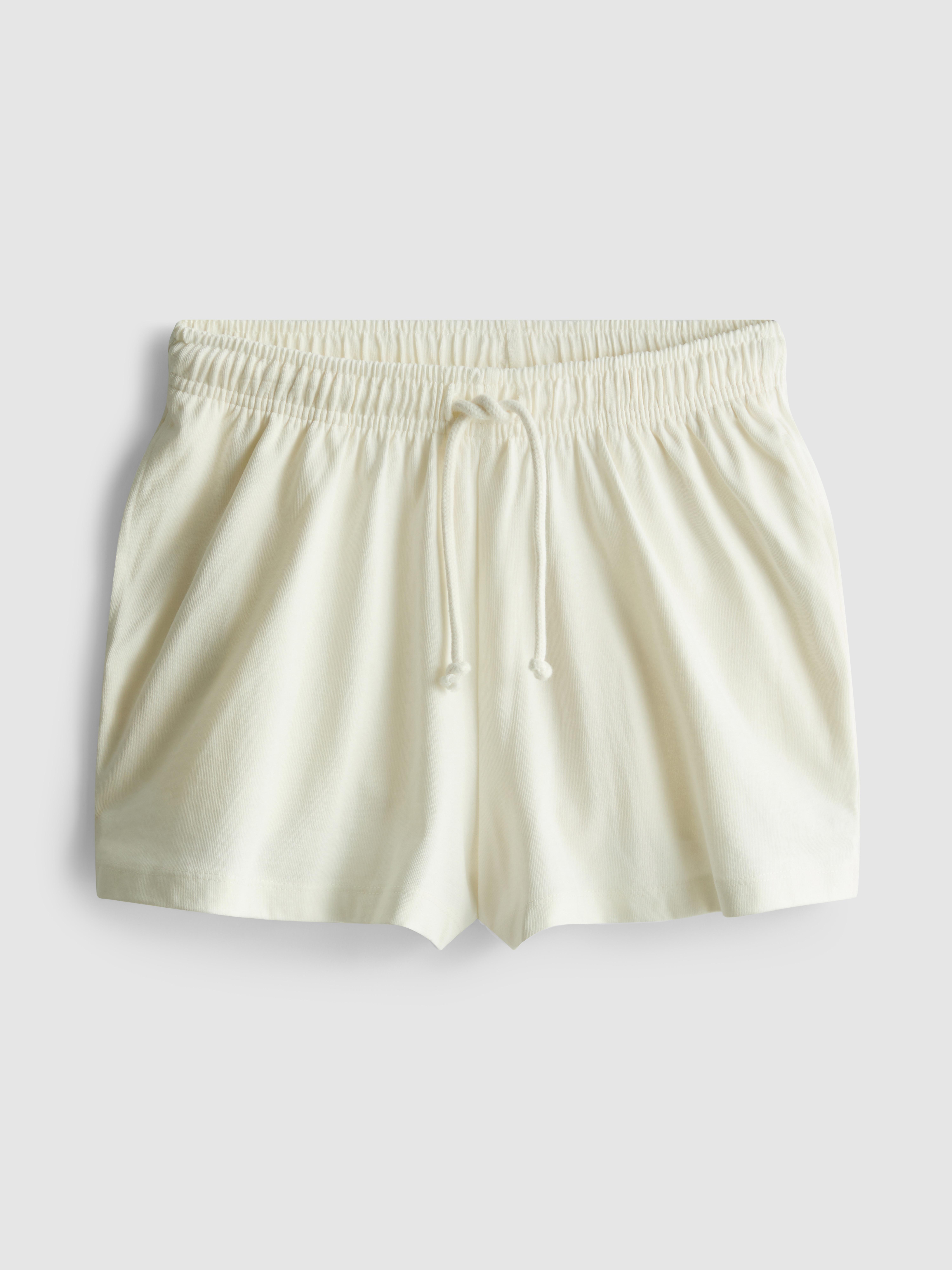 Women's Ivory Pure Cotton Shorts