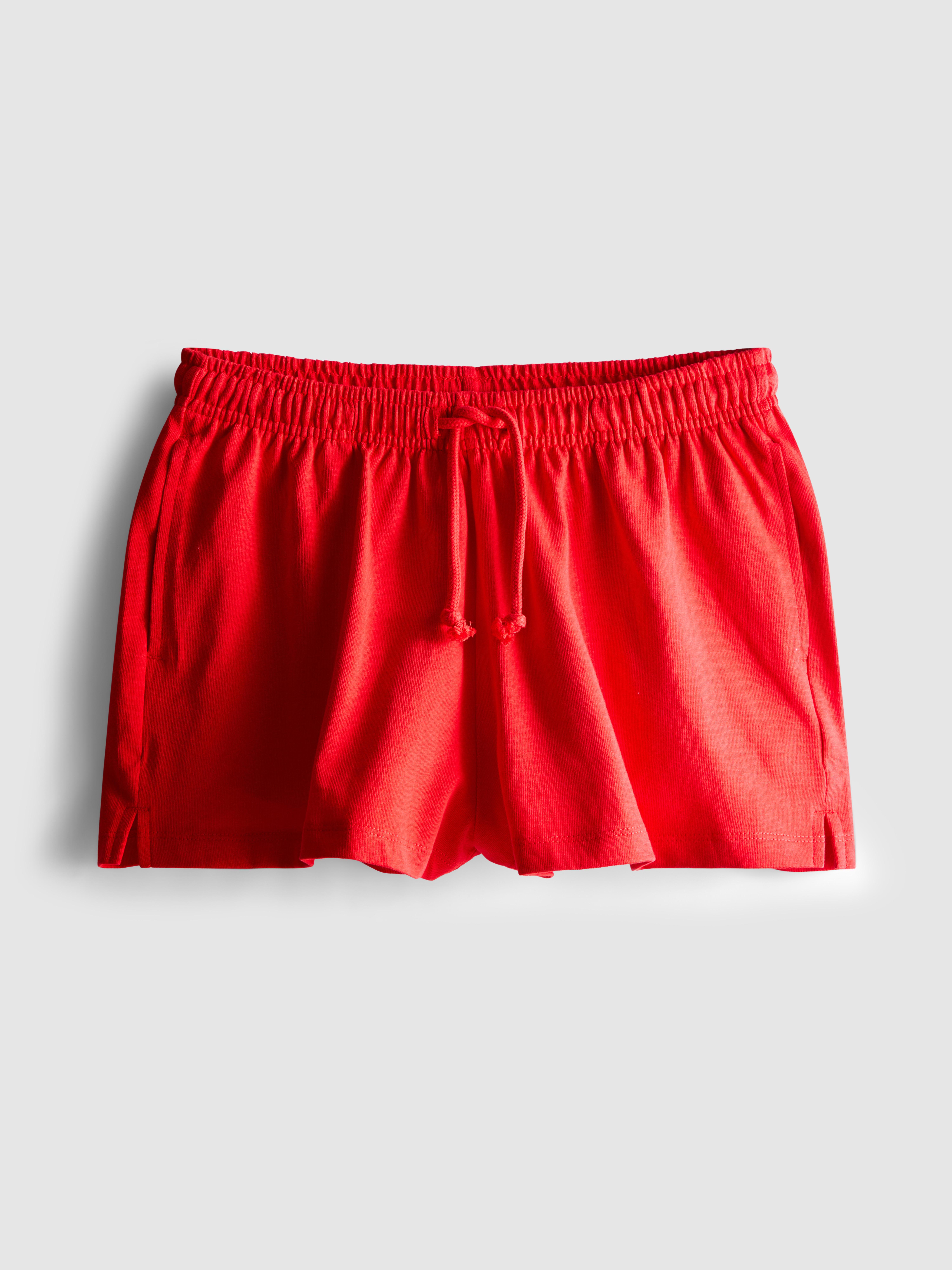 Women's Red Pure Cotton Shorts