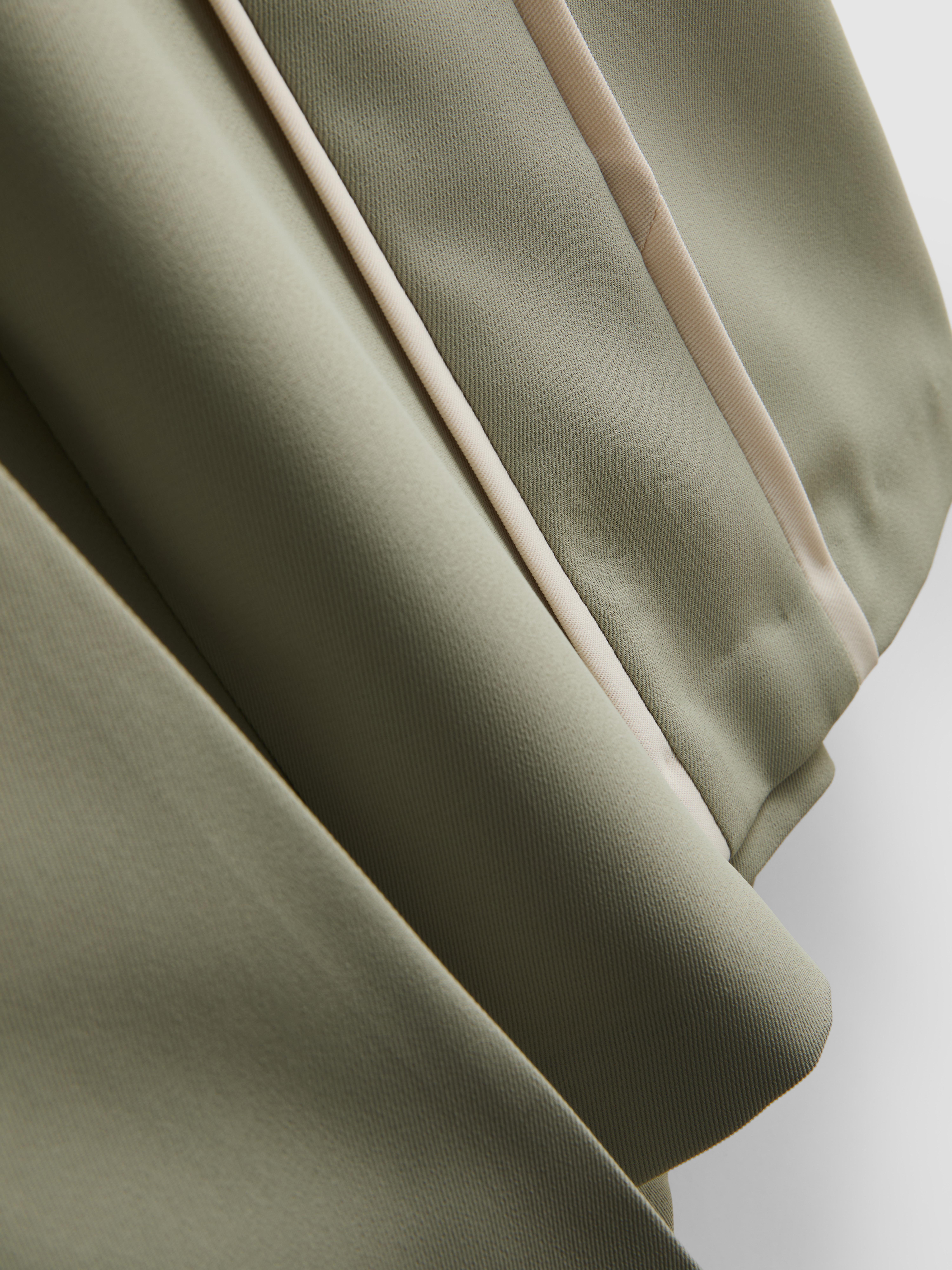 Women's Light Green Wide-Leg Side-Stripe Pants