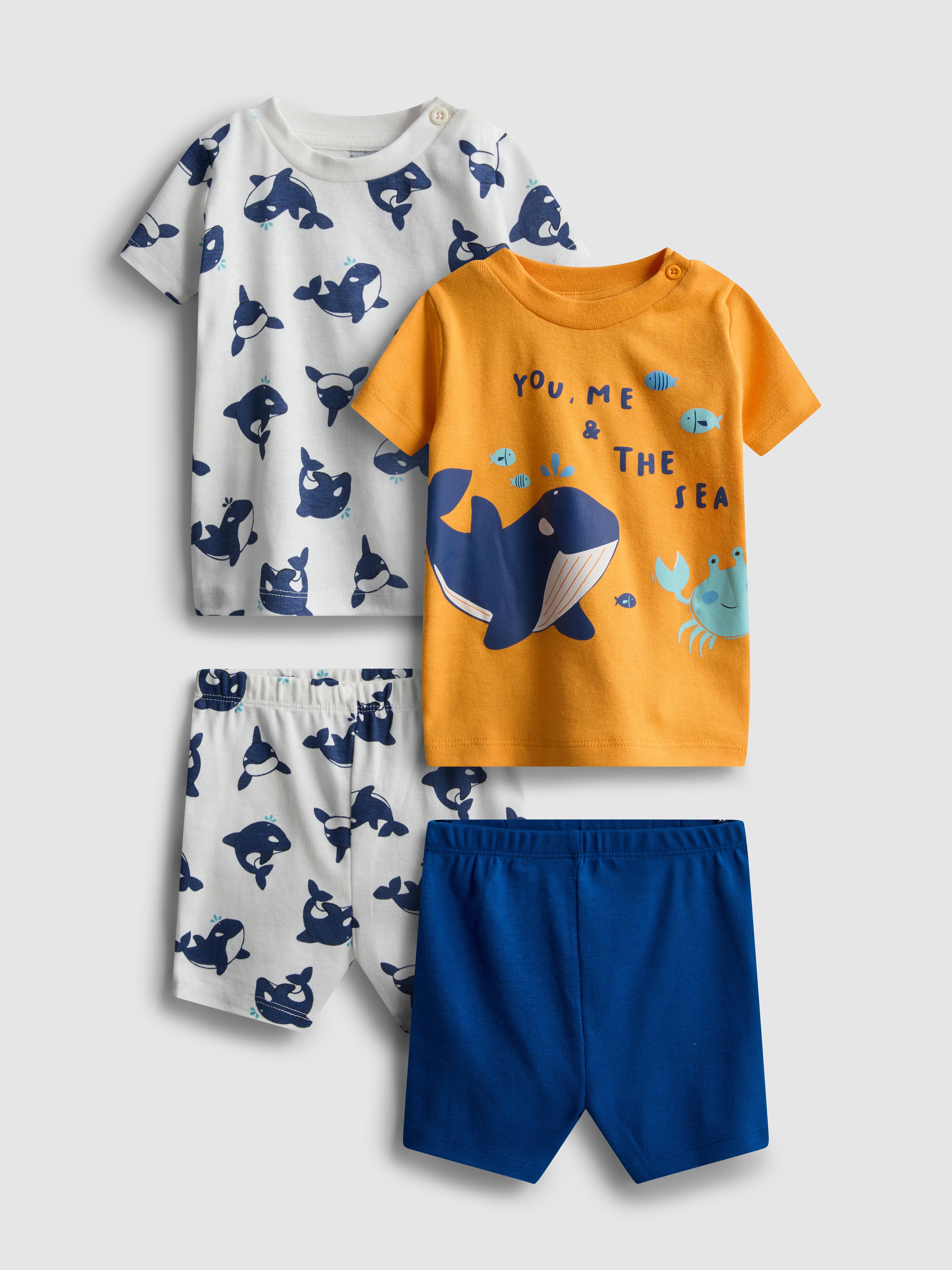 0–36 mois | Lot de 2 pyjamas shorts à motif baleine