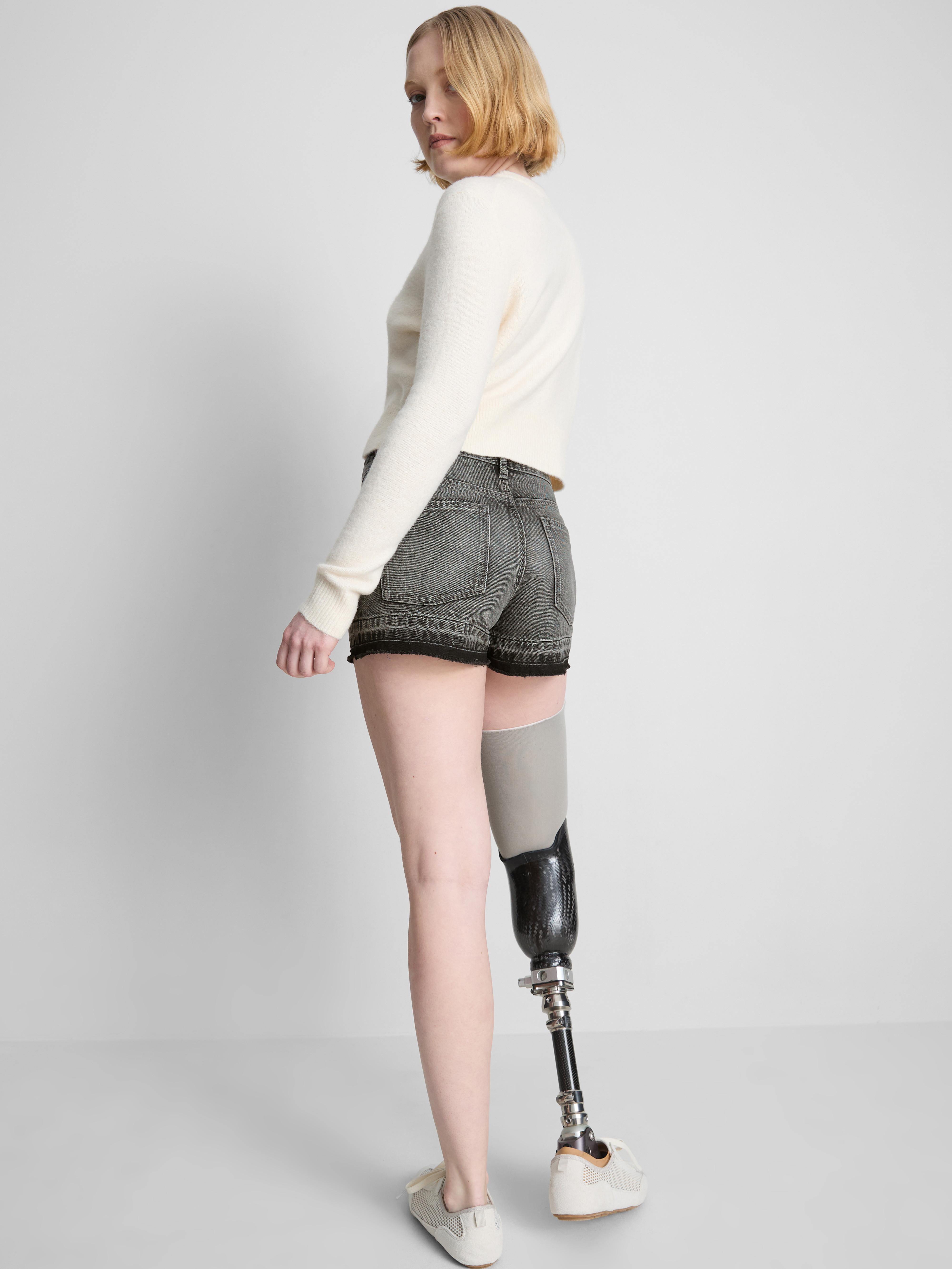 Cotton Denim Raw Hem Shorts