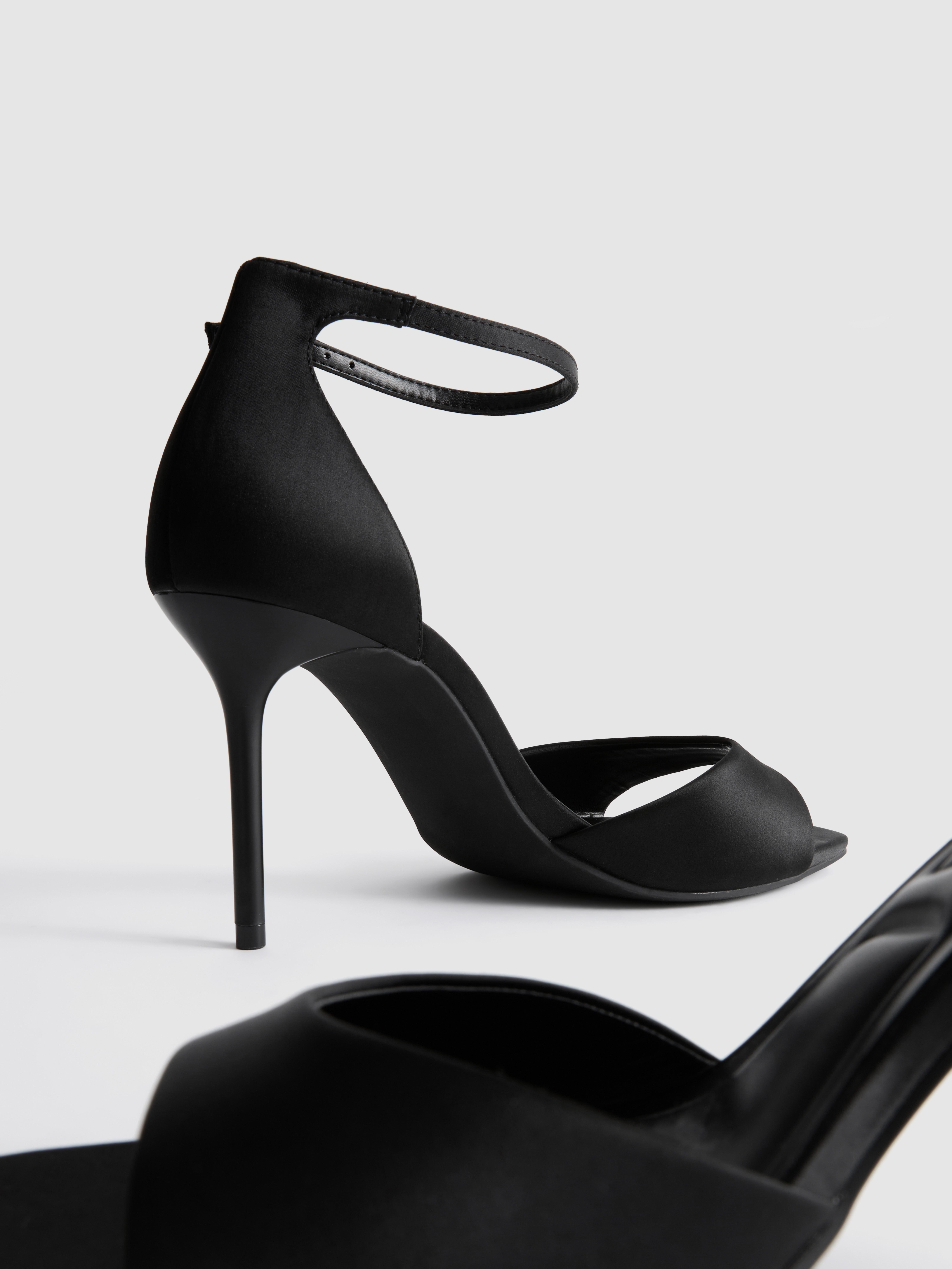 Satin Stiletto Sandals