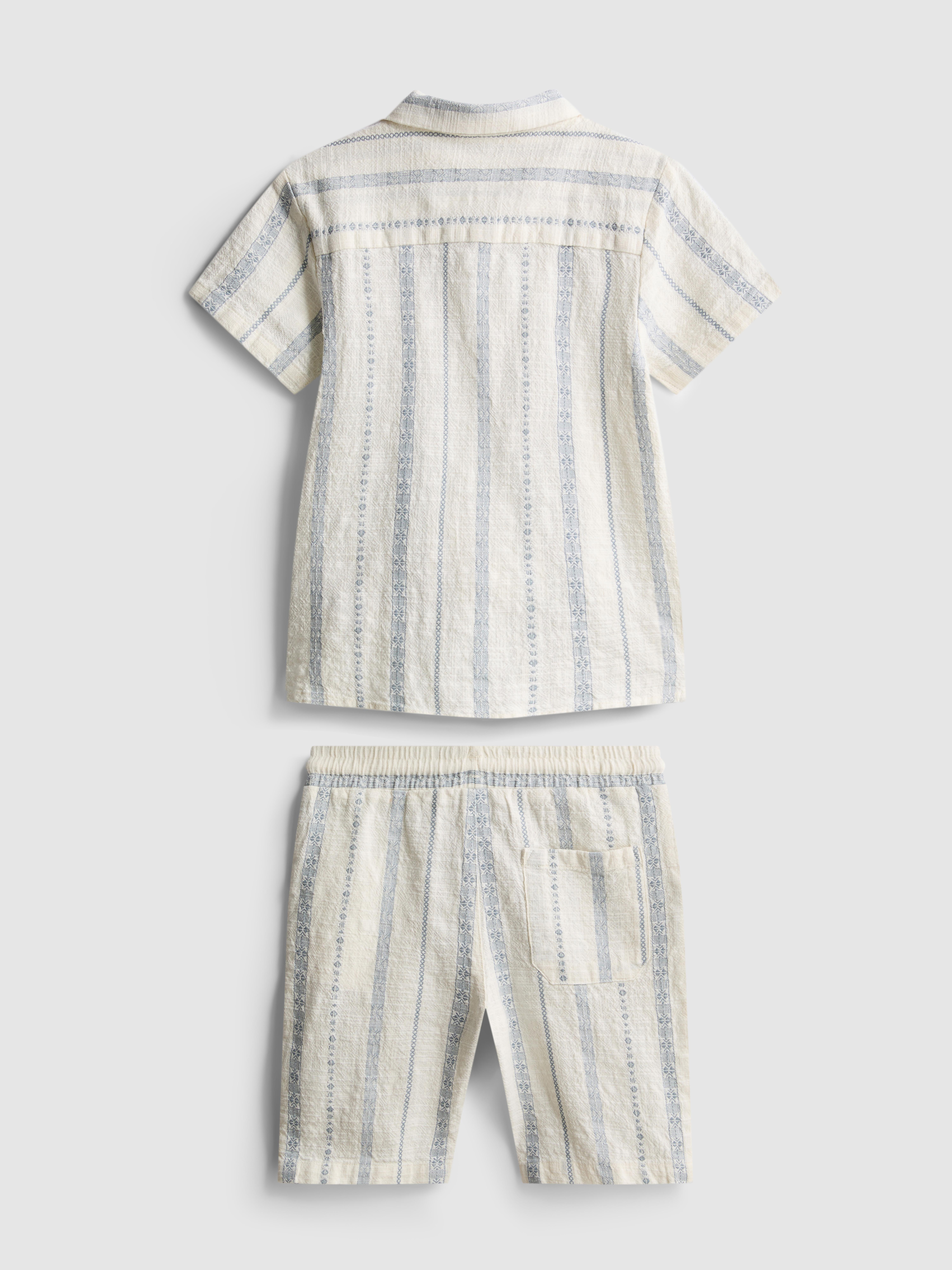 1.5-8yrs | Textured Shirt and Shorts Set