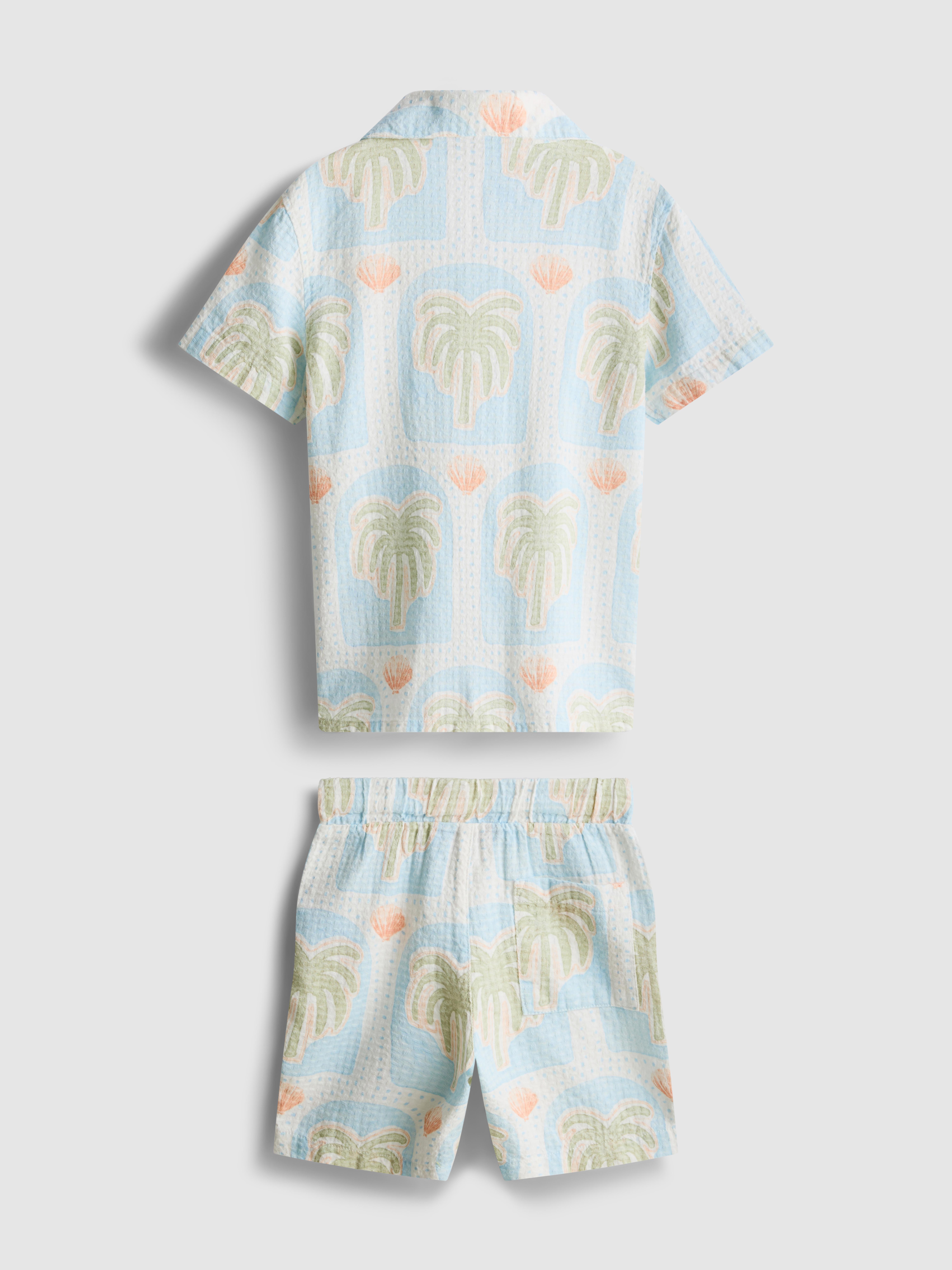 1,5-8 anos | Conj. camisa/calções textura estampado