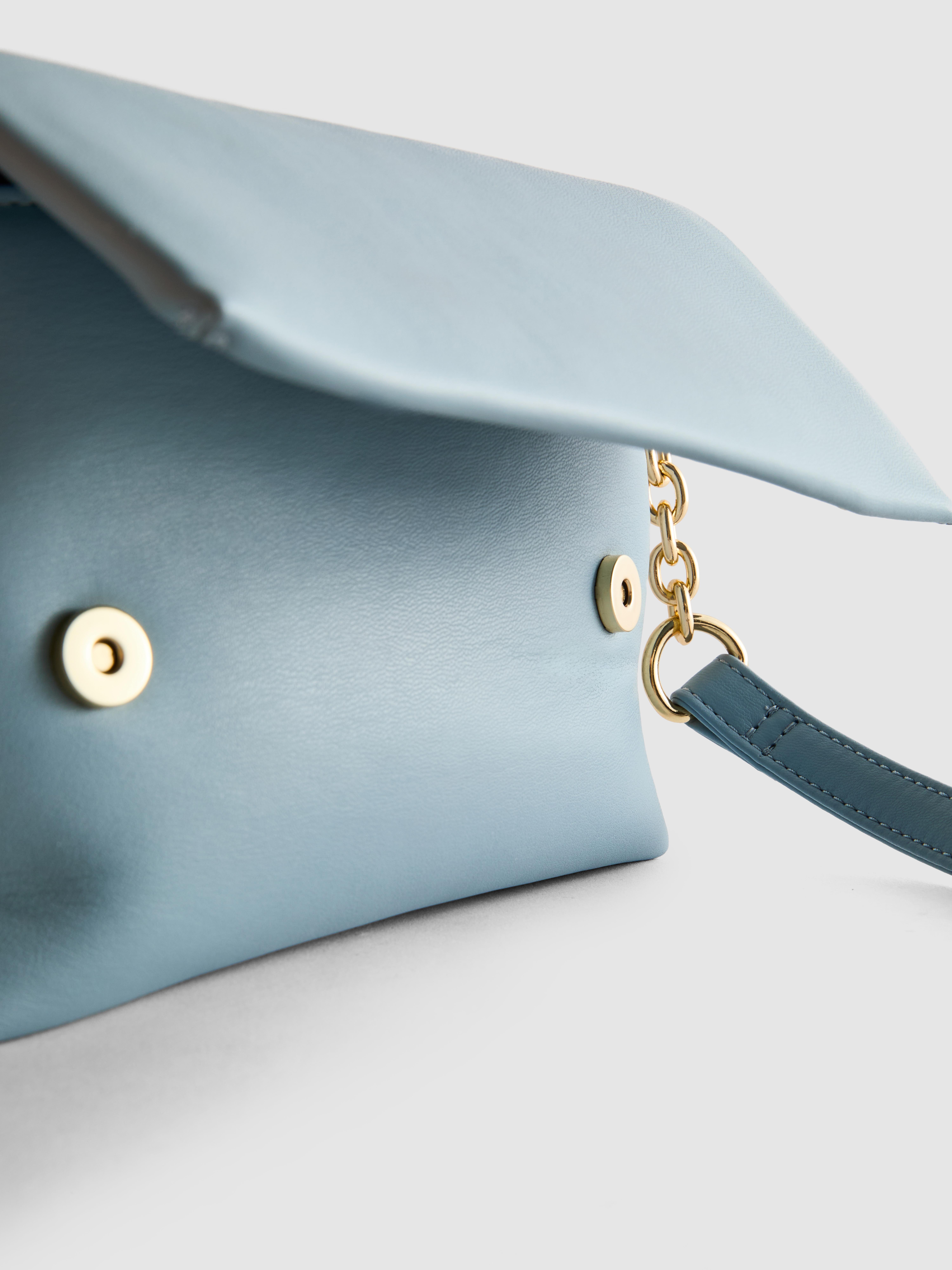 Women's Light Blue Flapover Crossbody Purse