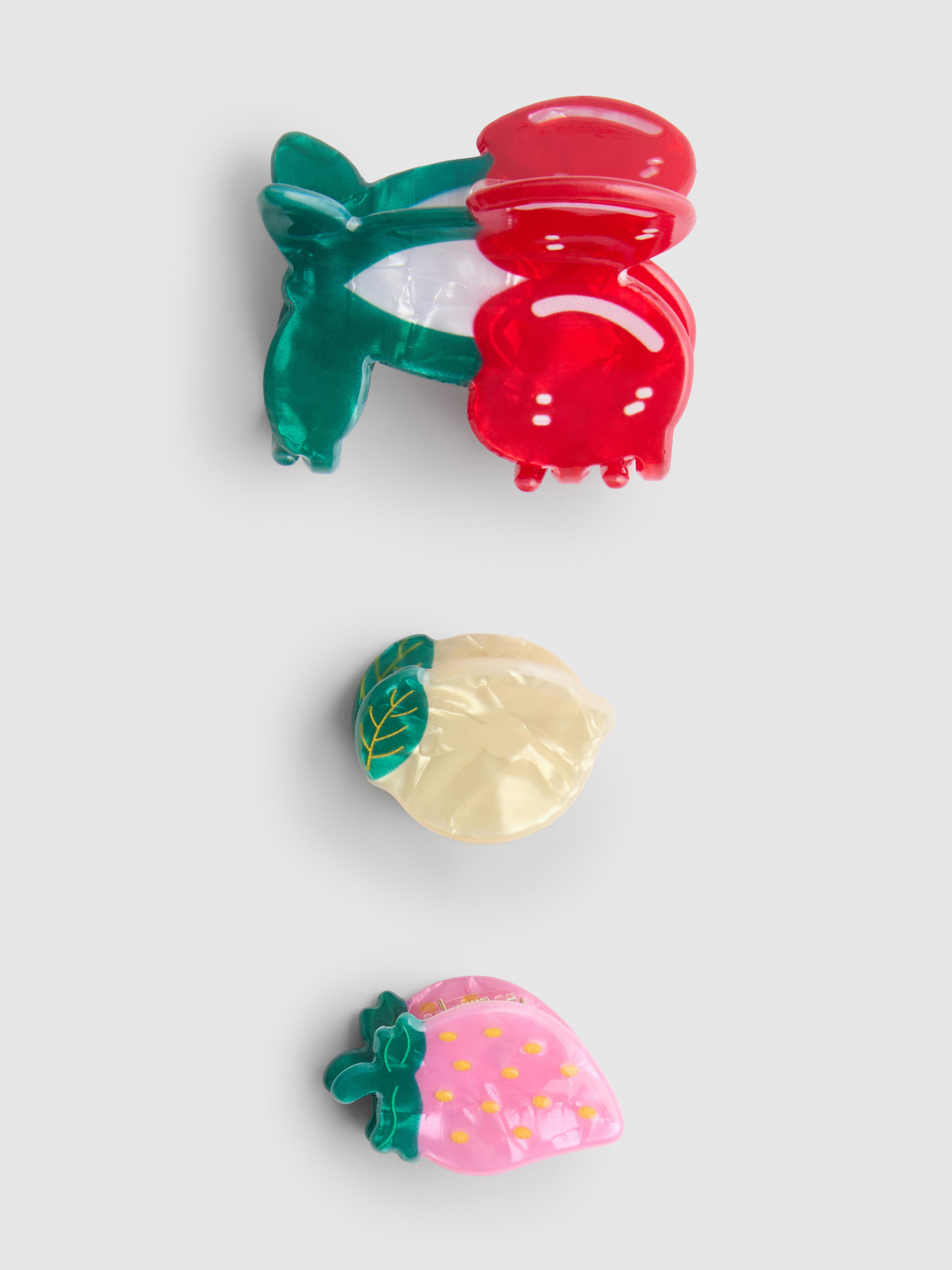 3pk Fruit Claw Clips
