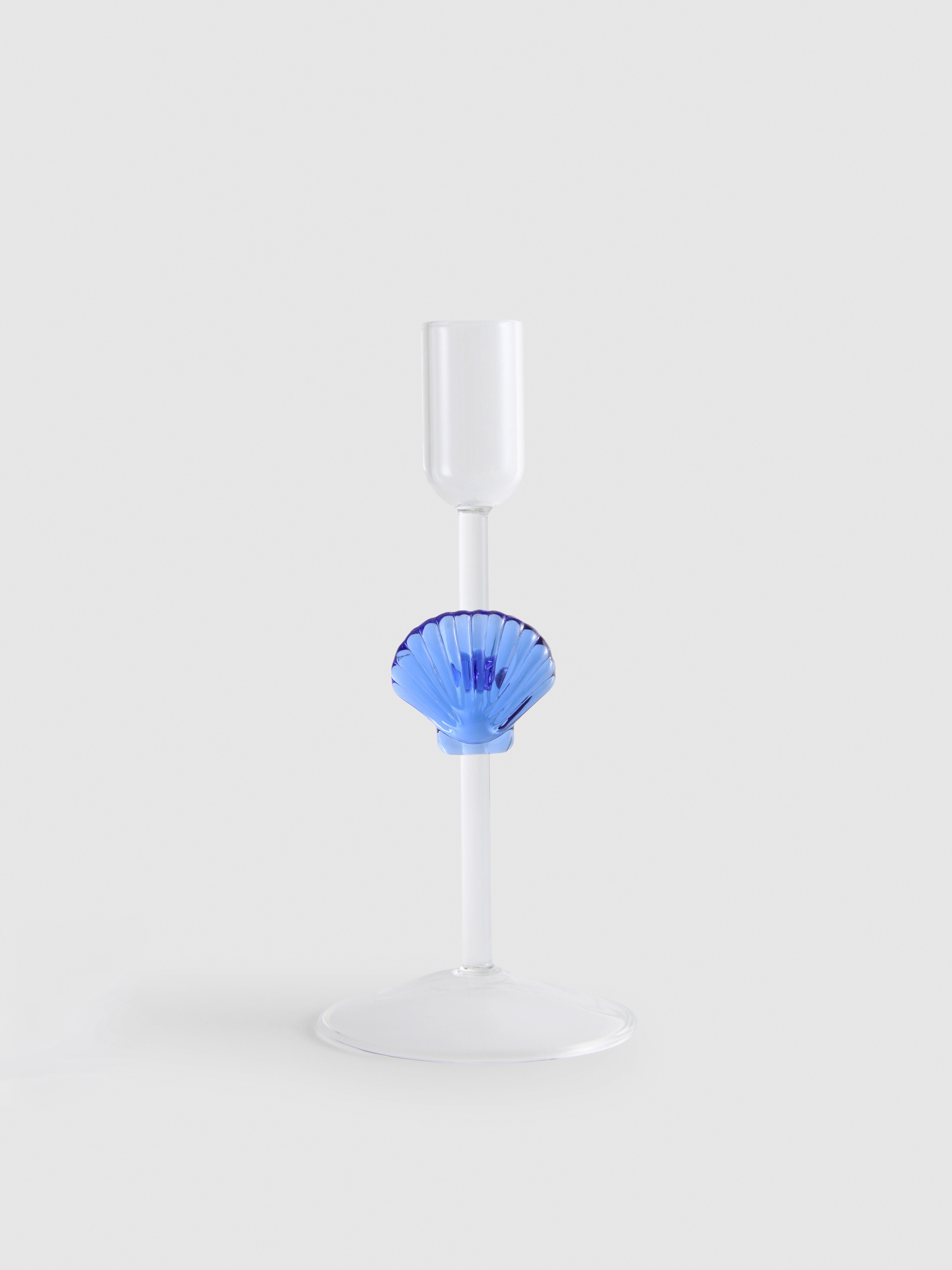 Glas-Kerzenhalter mit Muscheldesign