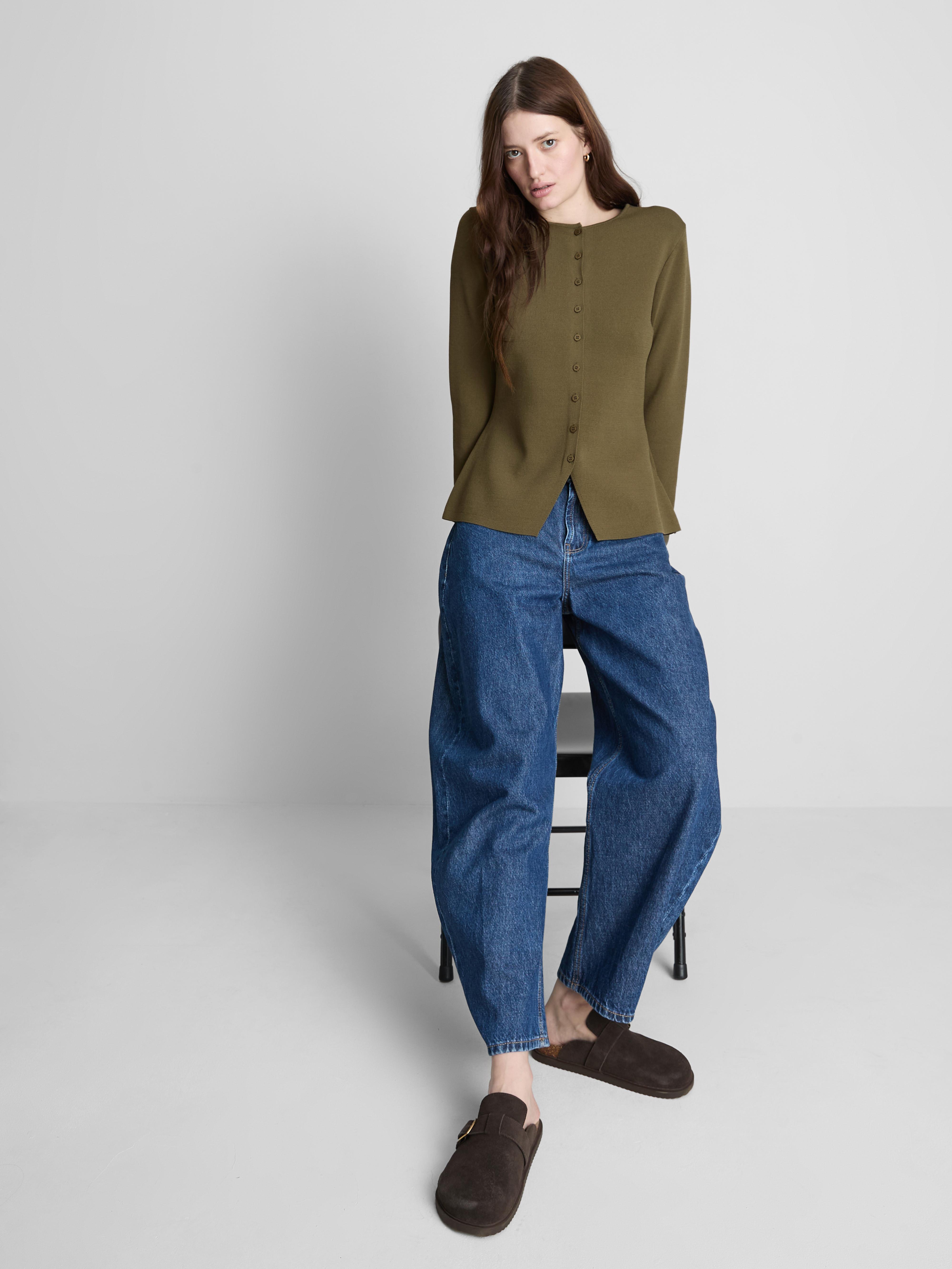 The Edit Sculpted Long Sleeve Cardigan