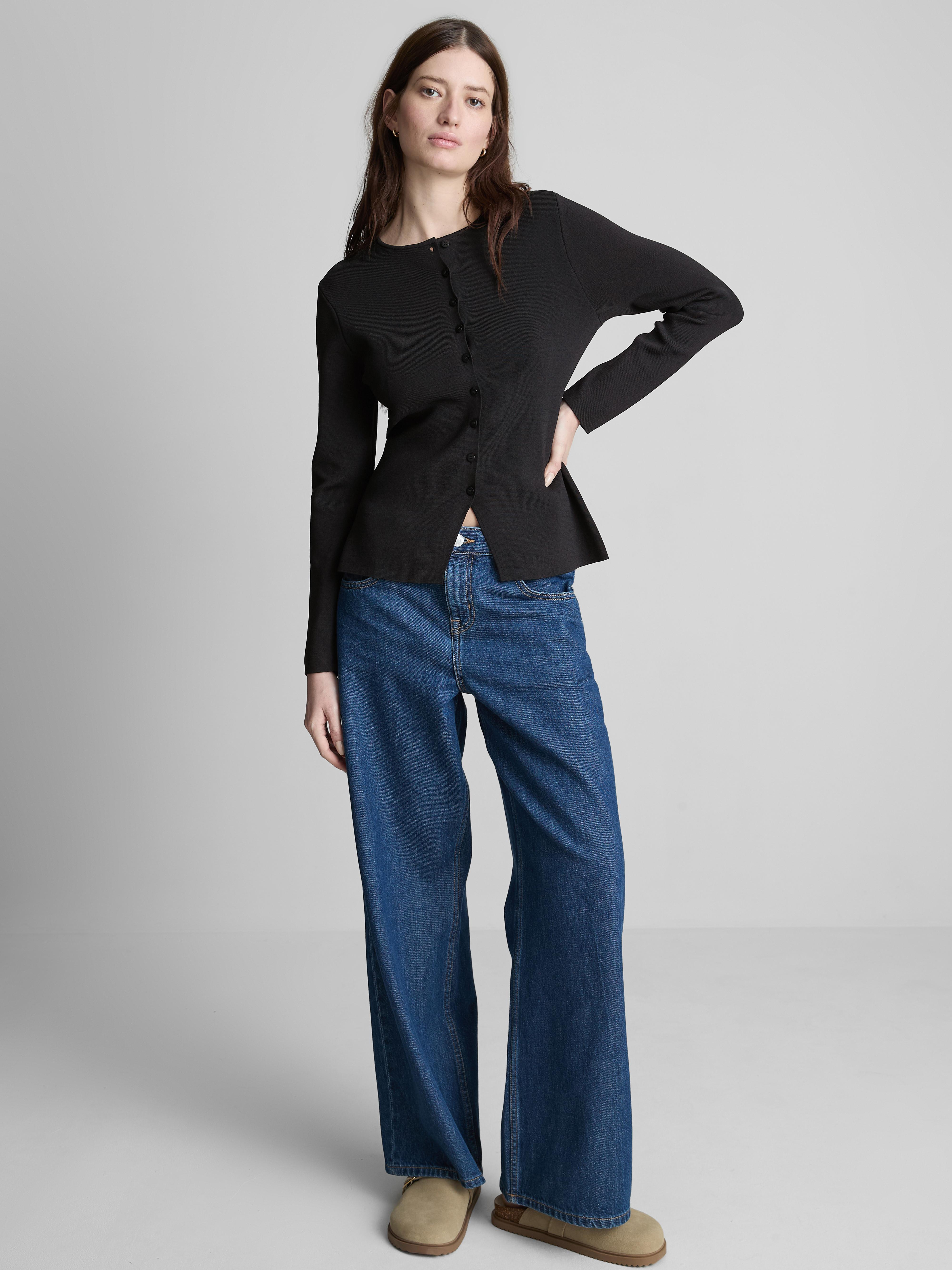 The Edit Sculpted Long Sleeve Cardigan