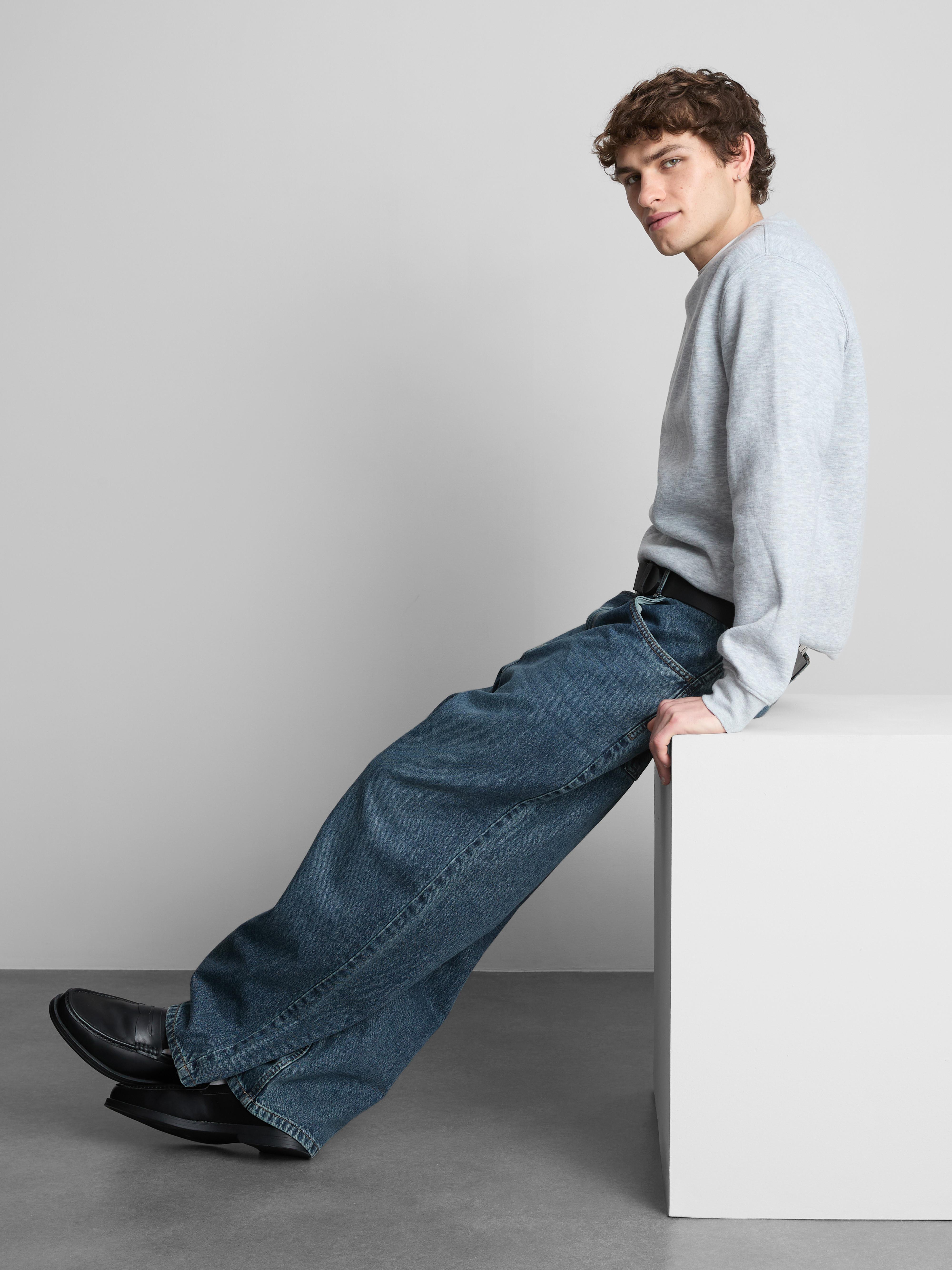 Baggy jeans met halfhoge taille